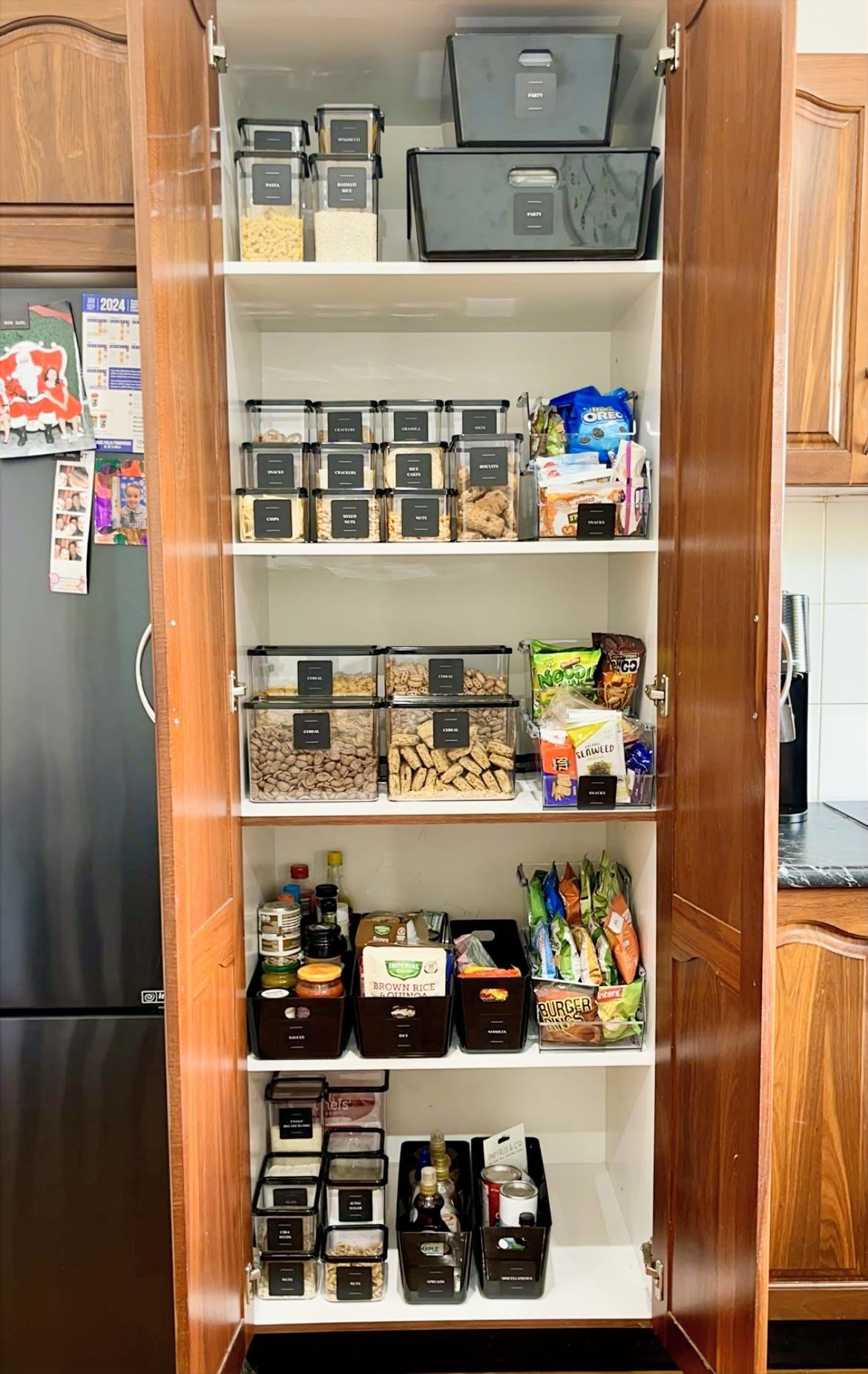 Organised kitchen pantry after