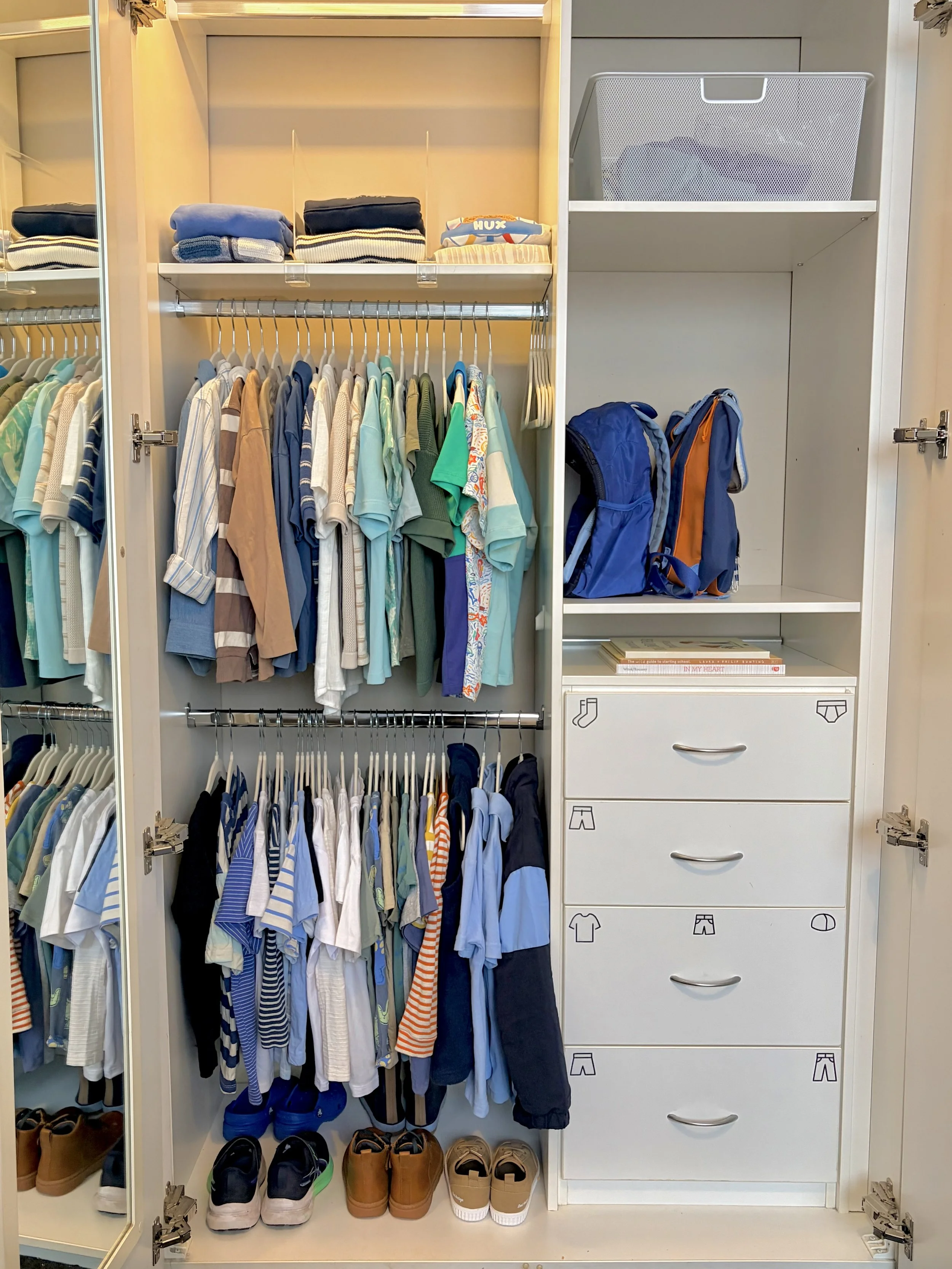 Organised wardrobe after home organisation Inner West Sydney