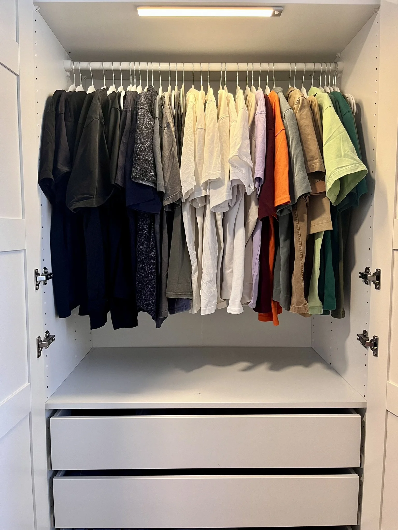 Organised male wardrobe after home organisation Inner West Sydney