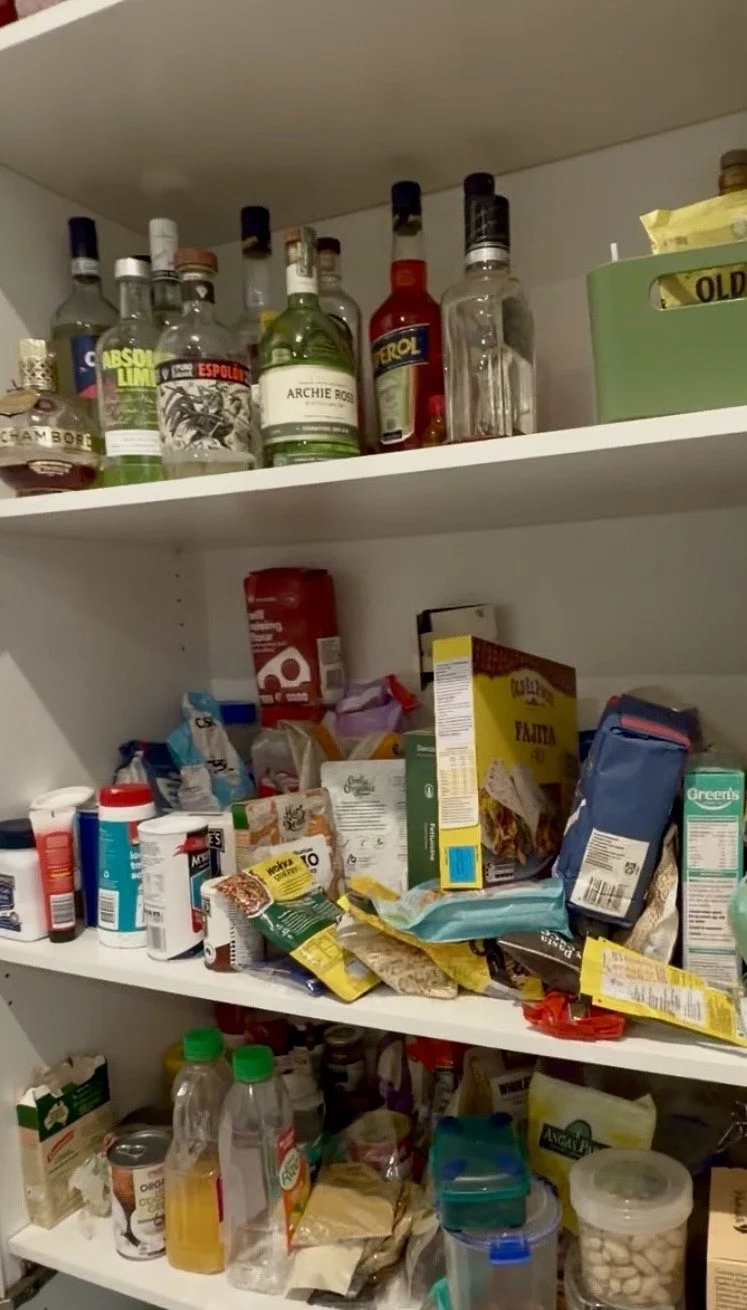 Cluttered pantry before home organisation Inner West Sydney