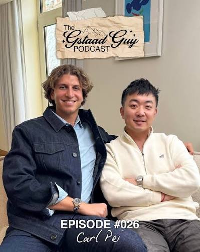 Gstaad Guy and Carl Pei seated together for the podcast