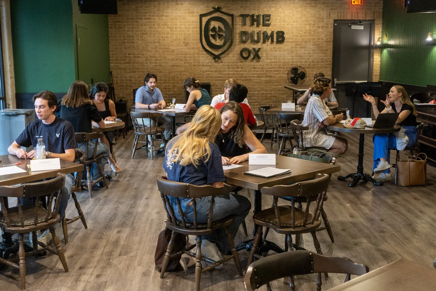 Students and professionals at a Forum LVI resume workshop at The Dumb Ox