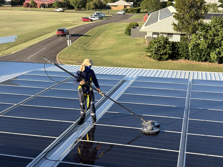 SunWise commercial solar cleaning job photo 3