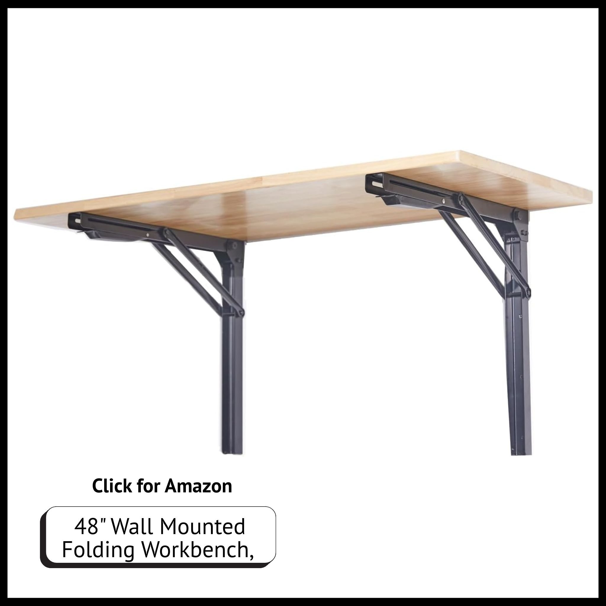 Ultrawall 48-inch Foldable Wall Mounted Workbench – Heavy Duty Collapsible Work Table for Garage or Workshop.