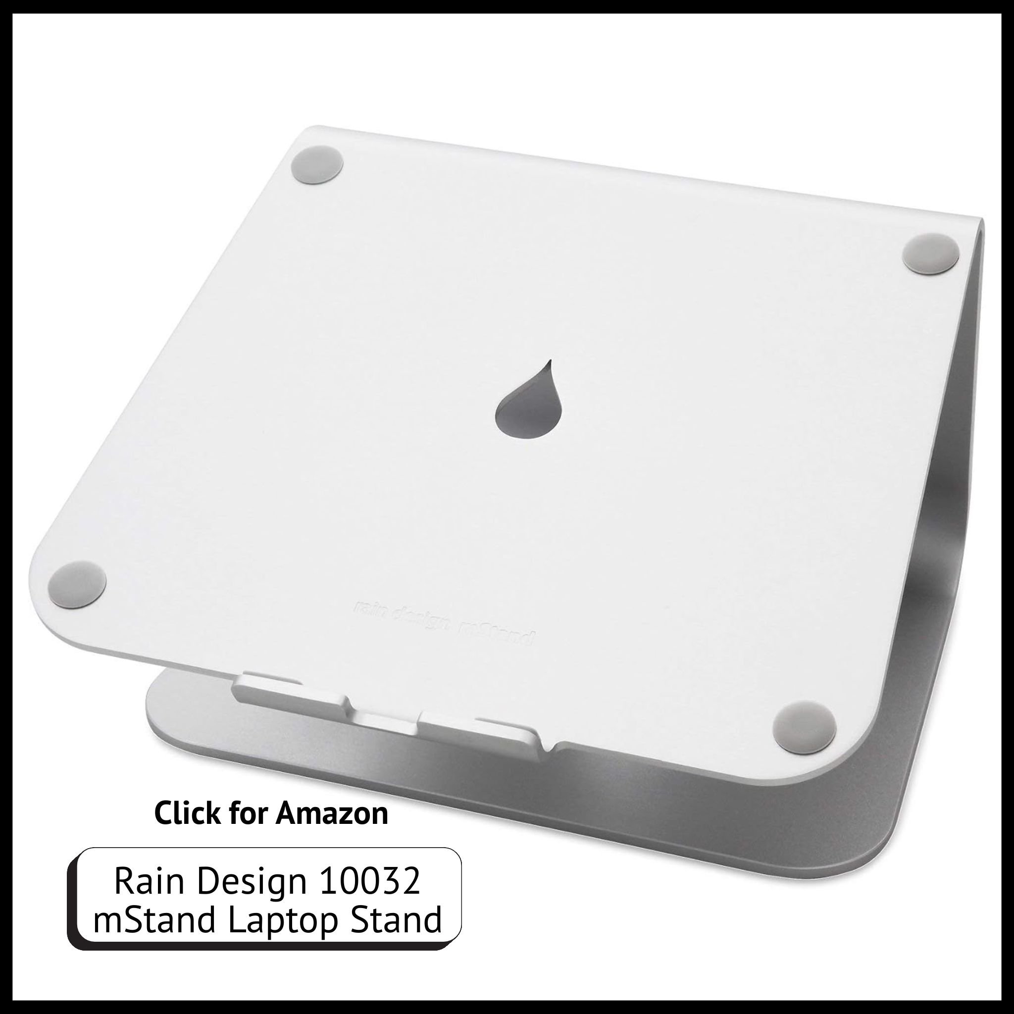 Rain Design mStand – sleek aluminum laptop stand for desk setups, improves airflow, ergonomics, and screen height.