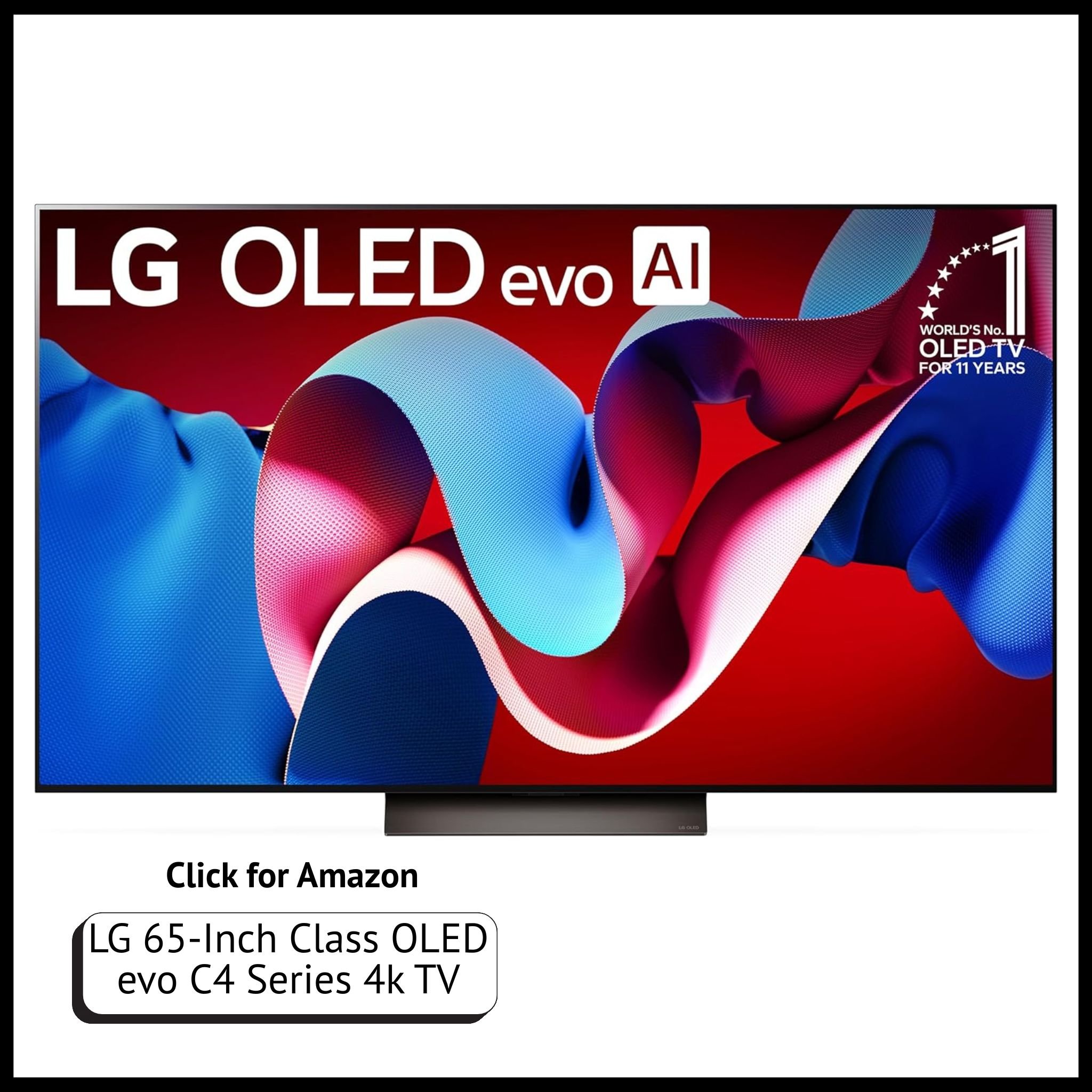 LG 65" OLED evo C4 4K Smart TV – vivid UHD flat screen with AI processor, Magic Remote, premium home entertainment features.