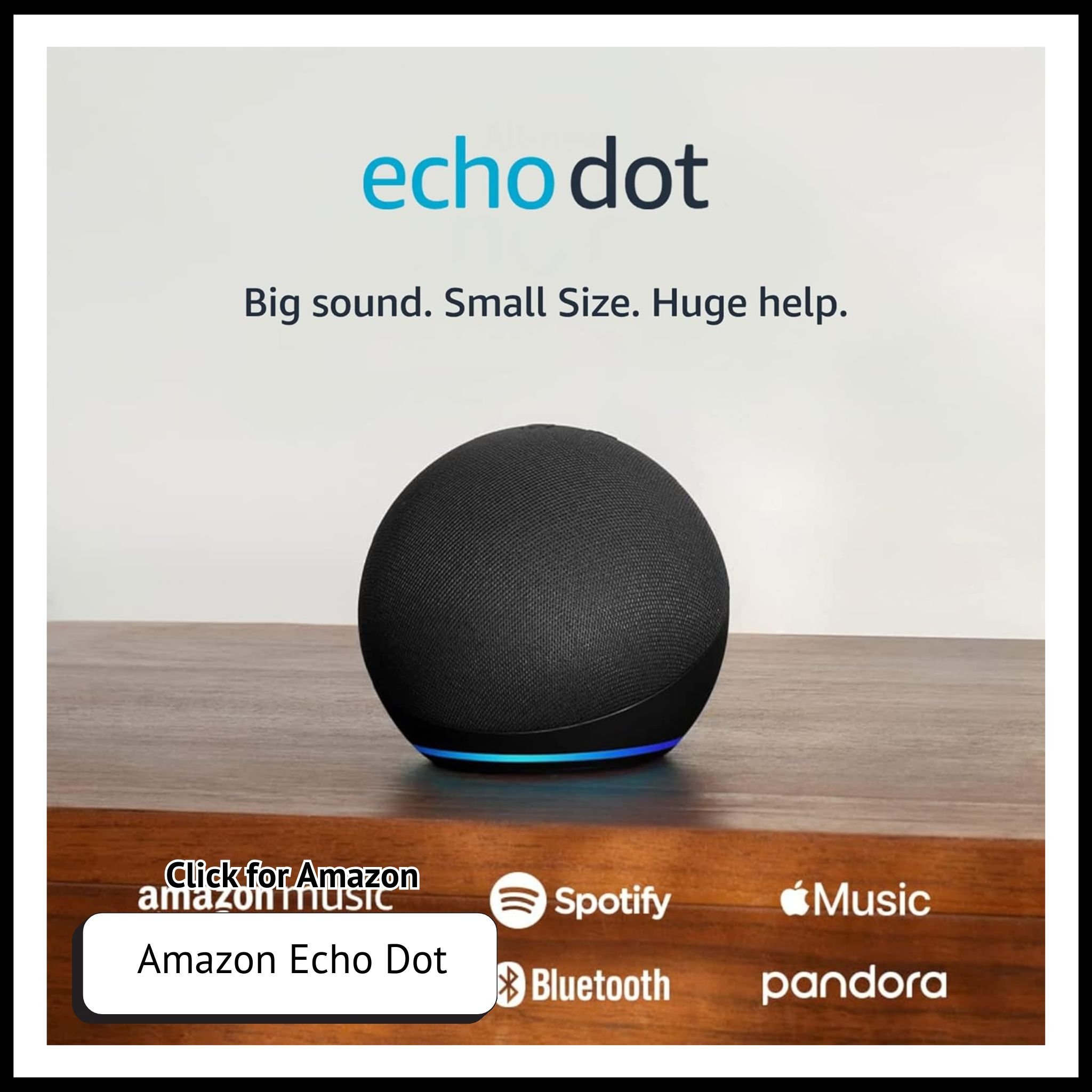 Amazon Echo Dot – compact smart speaker with Alexa, voice control, and improved audio for hands-free smart home commands.
