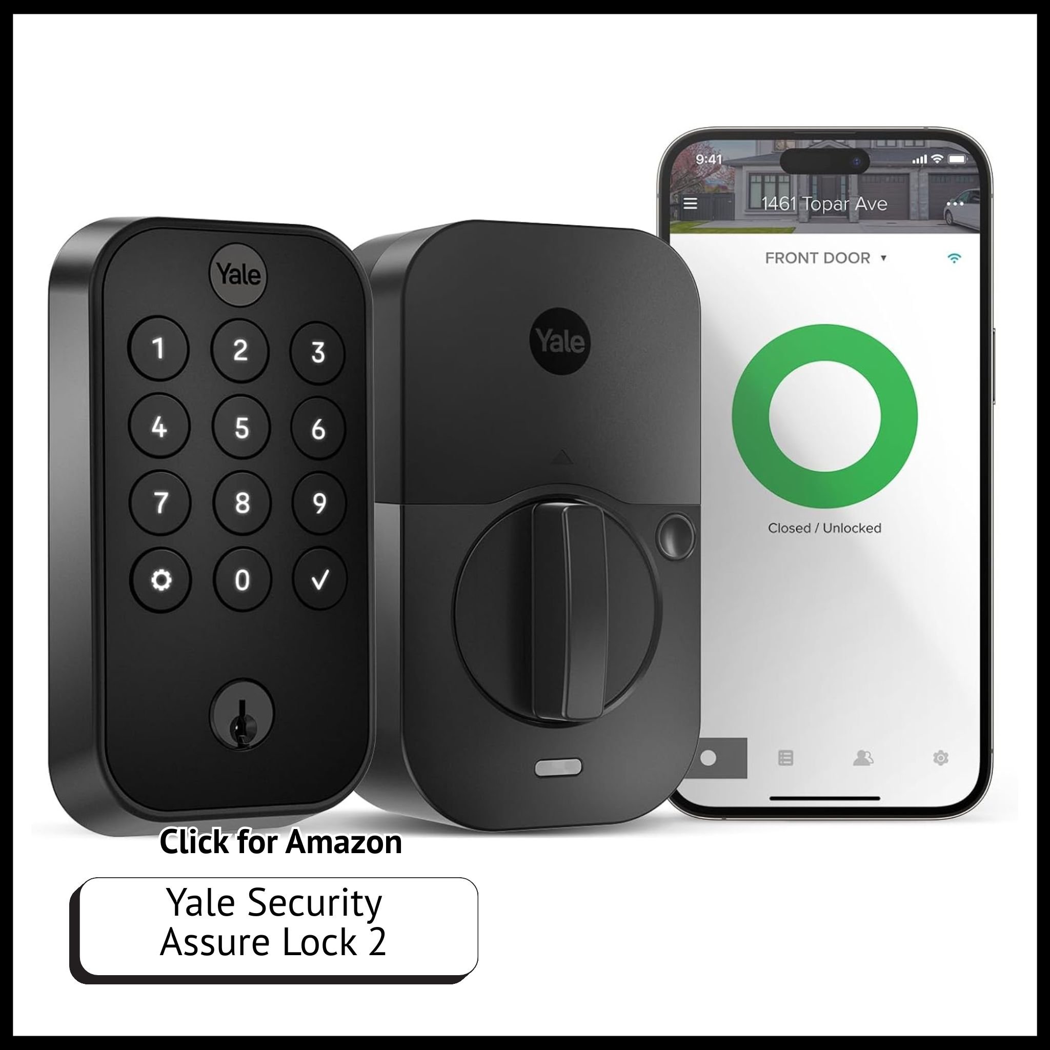 Yale Assure Lock 2 Wi-Fi keypad – black smart door lock with keyless entry, app control, Alexa & Google Assistant support.