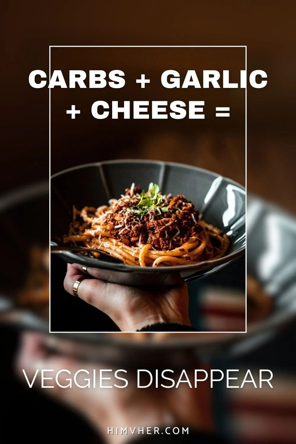 Bowl of pasta with rich sauce and cheese, showing an easy way to hide veggies in carb-based meals for picky eaters.