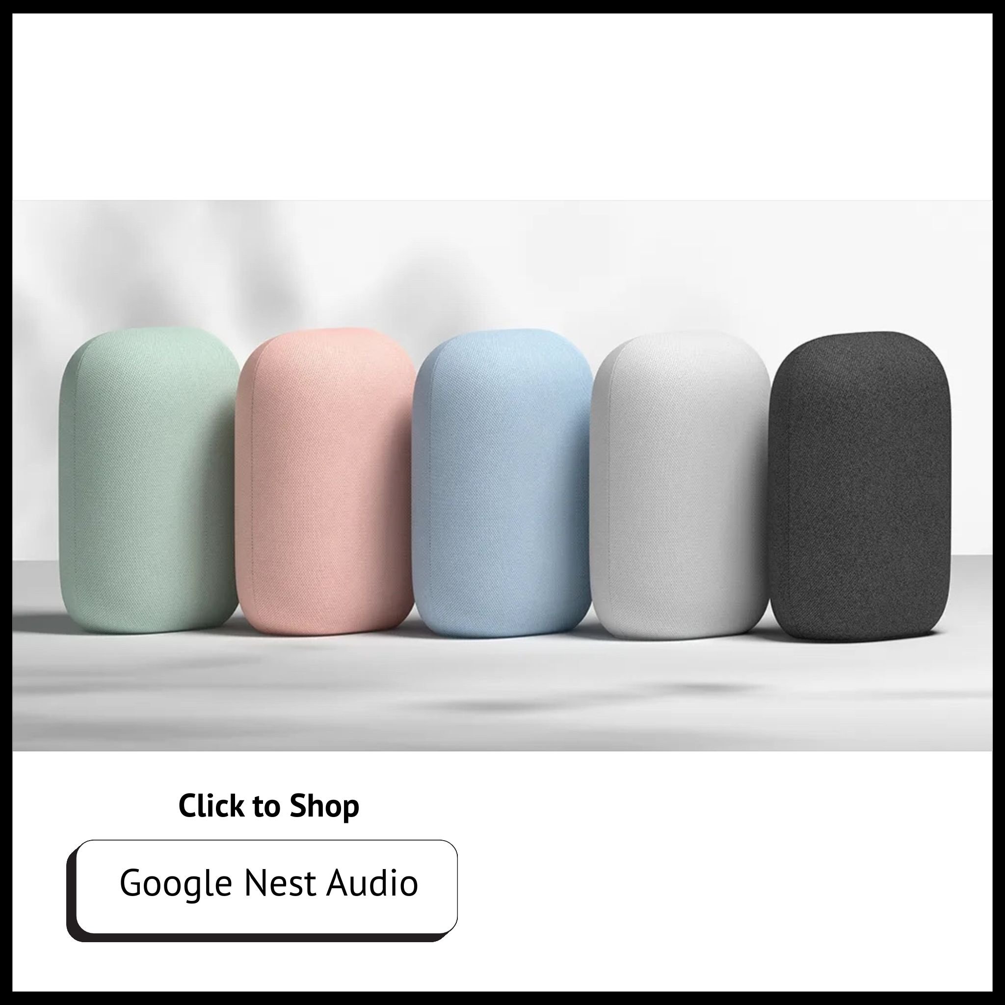 Google Nest Audio – smart speaker with Google Assistant, voice control, rich sound, and smart home device integration.