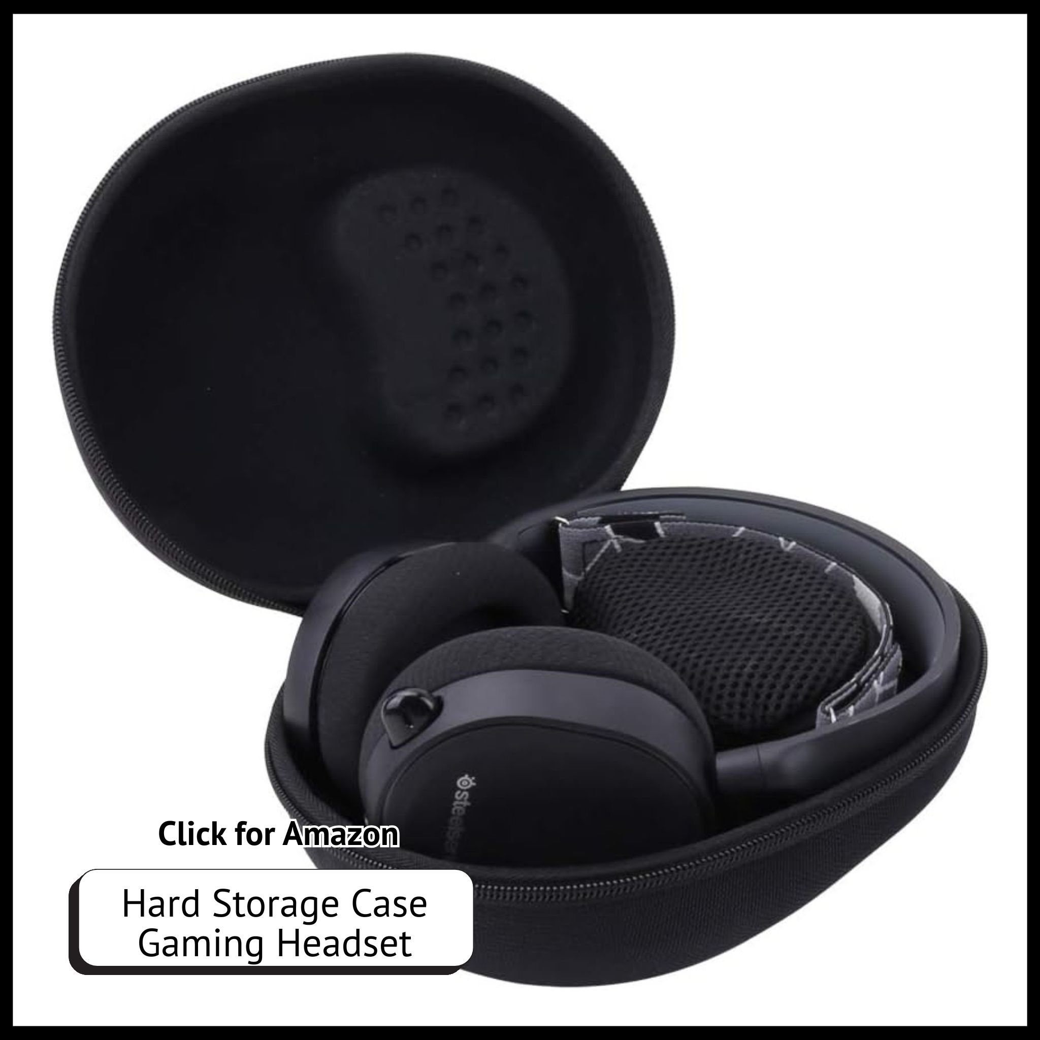 Aenllosi hard case for SteelSeries Arctis 1–9X PRO, waterproof EVA shell with soft lining and mesh pocket for accessories