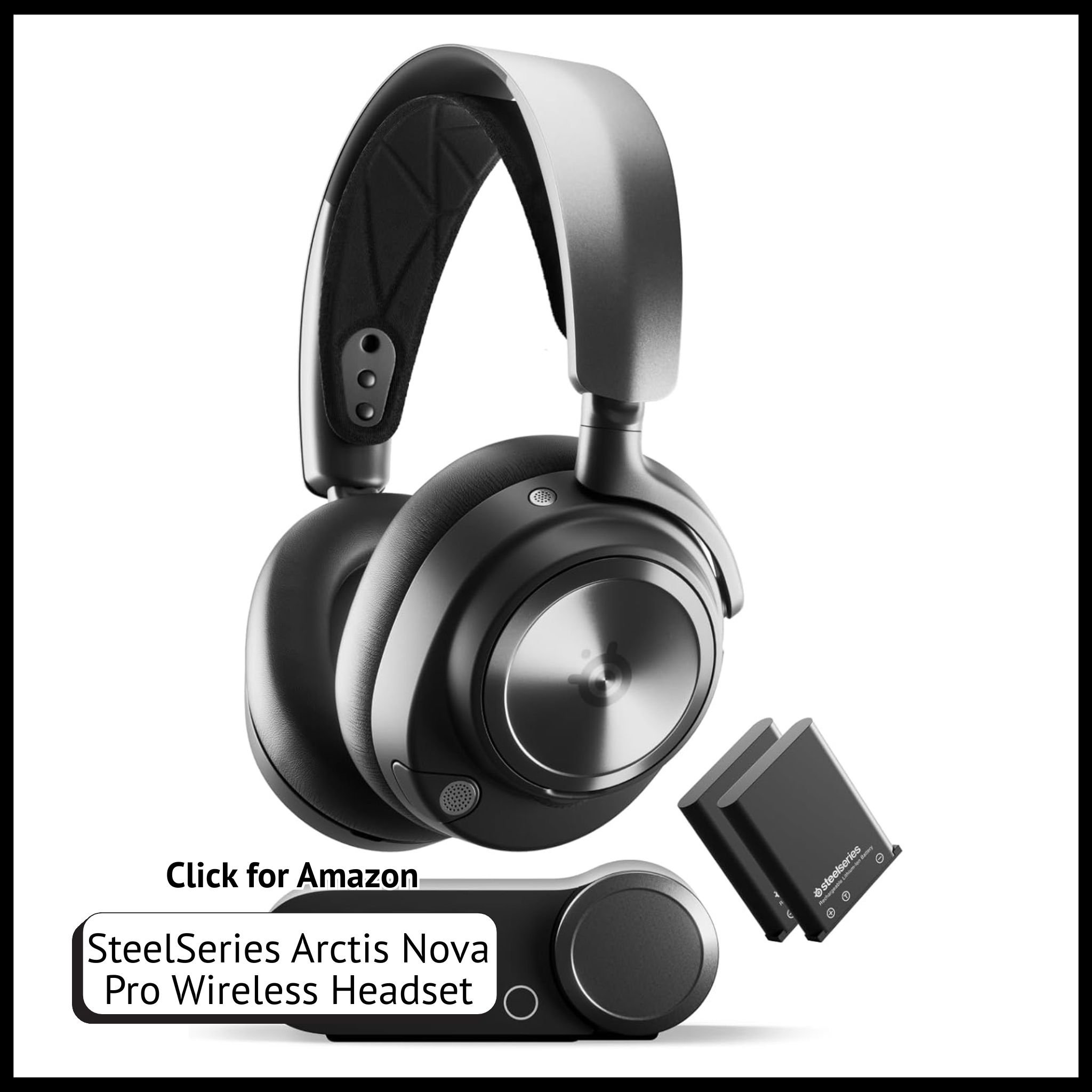 SteelSeries Arctis Nova Pro Wireless – multi-system gaming headset with Hi-Fi drivers and active noise cancellation.