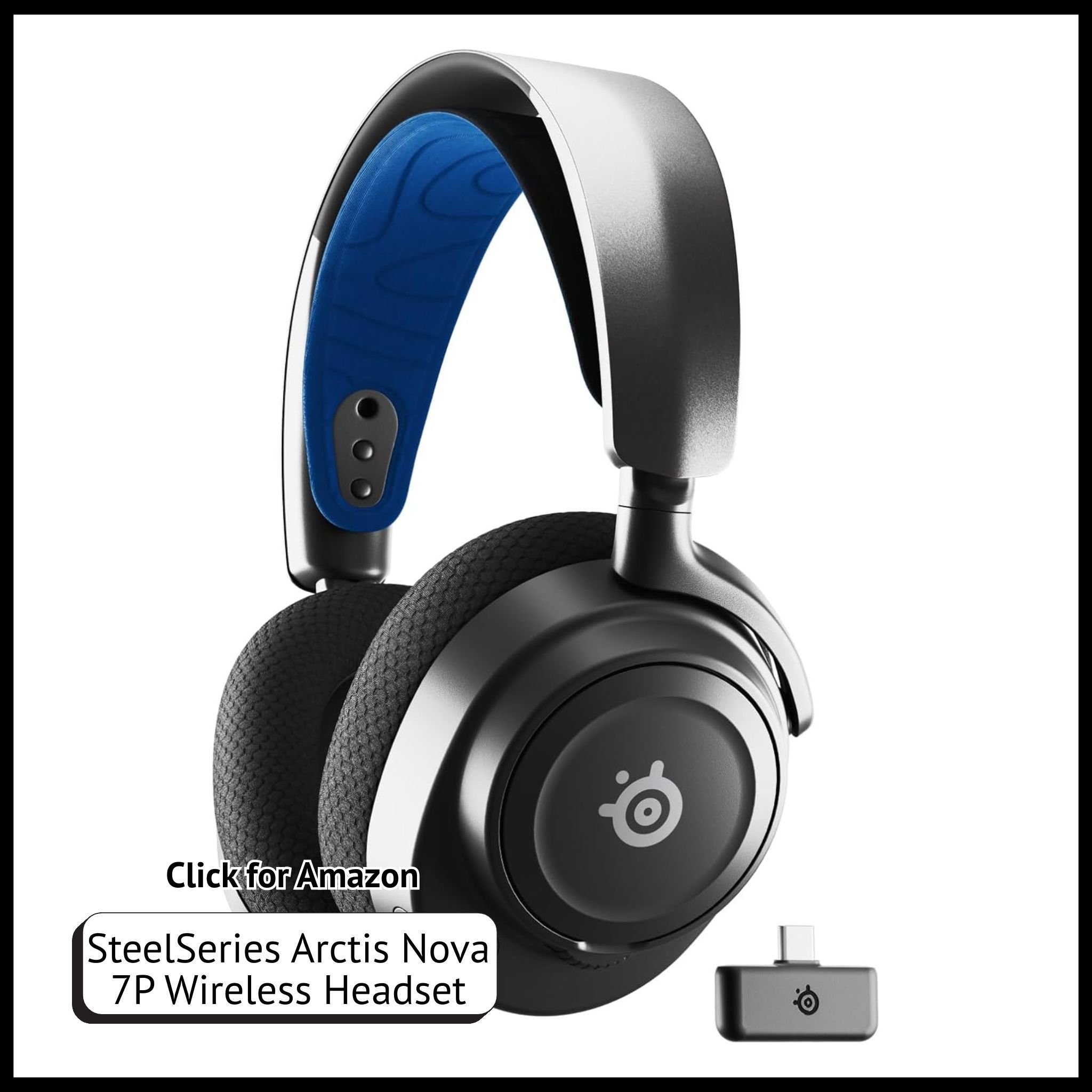 SteelSeries Arctis Nova 7P Wireless Headset – multi-platform gaming audio with 360° spatial sound and dual wireless support.