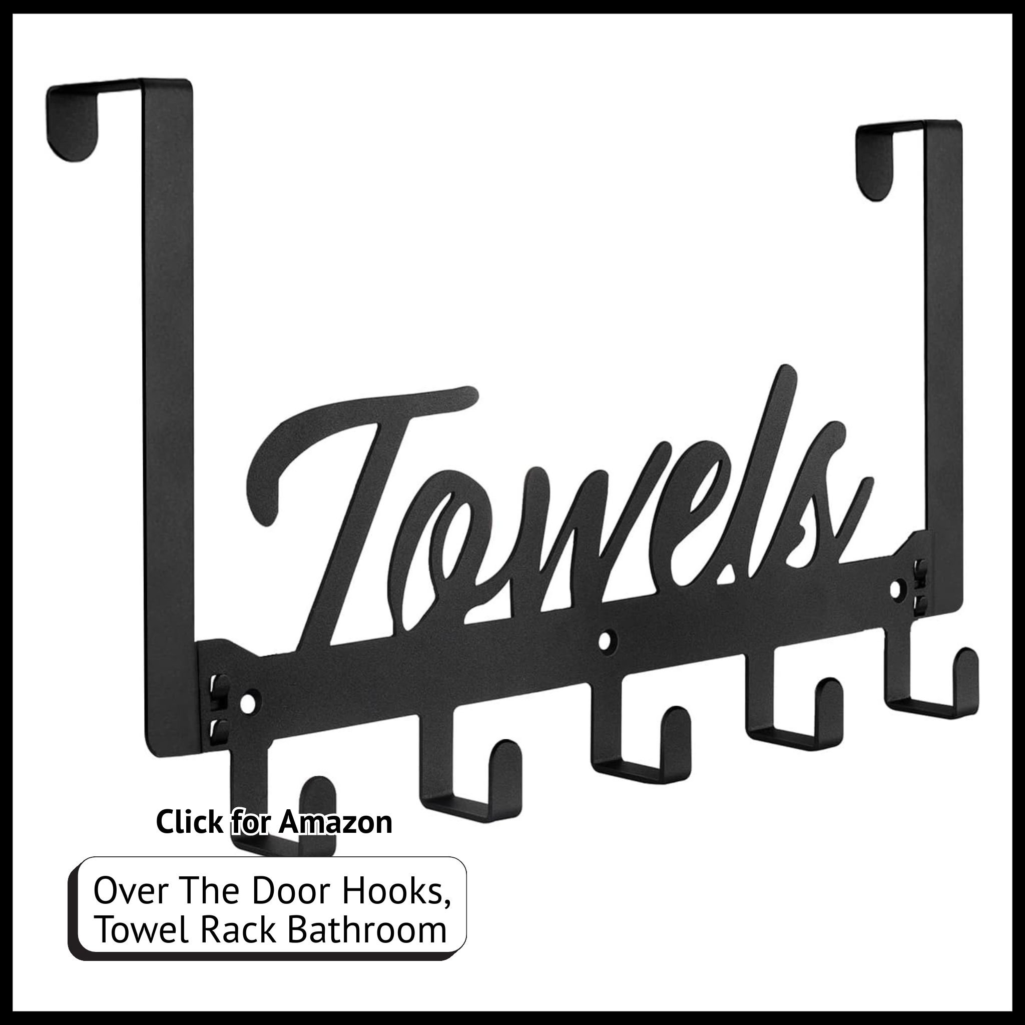 Over-the-door towel hooks – space-saving bathroom rack for robes, towels, and clothing storage.
