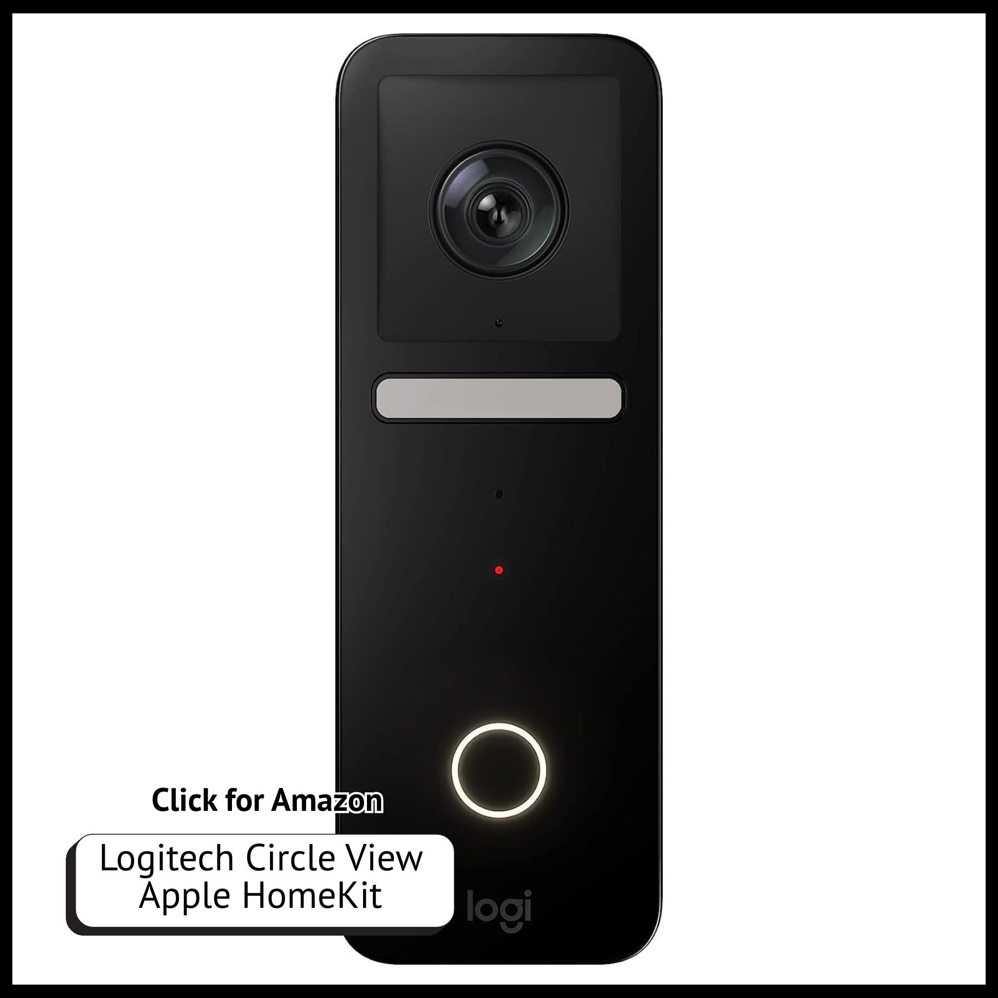 Logitech Circle View video doorbell – wired HomeKit device with TrueView HD video, night vision, and facial recognition.