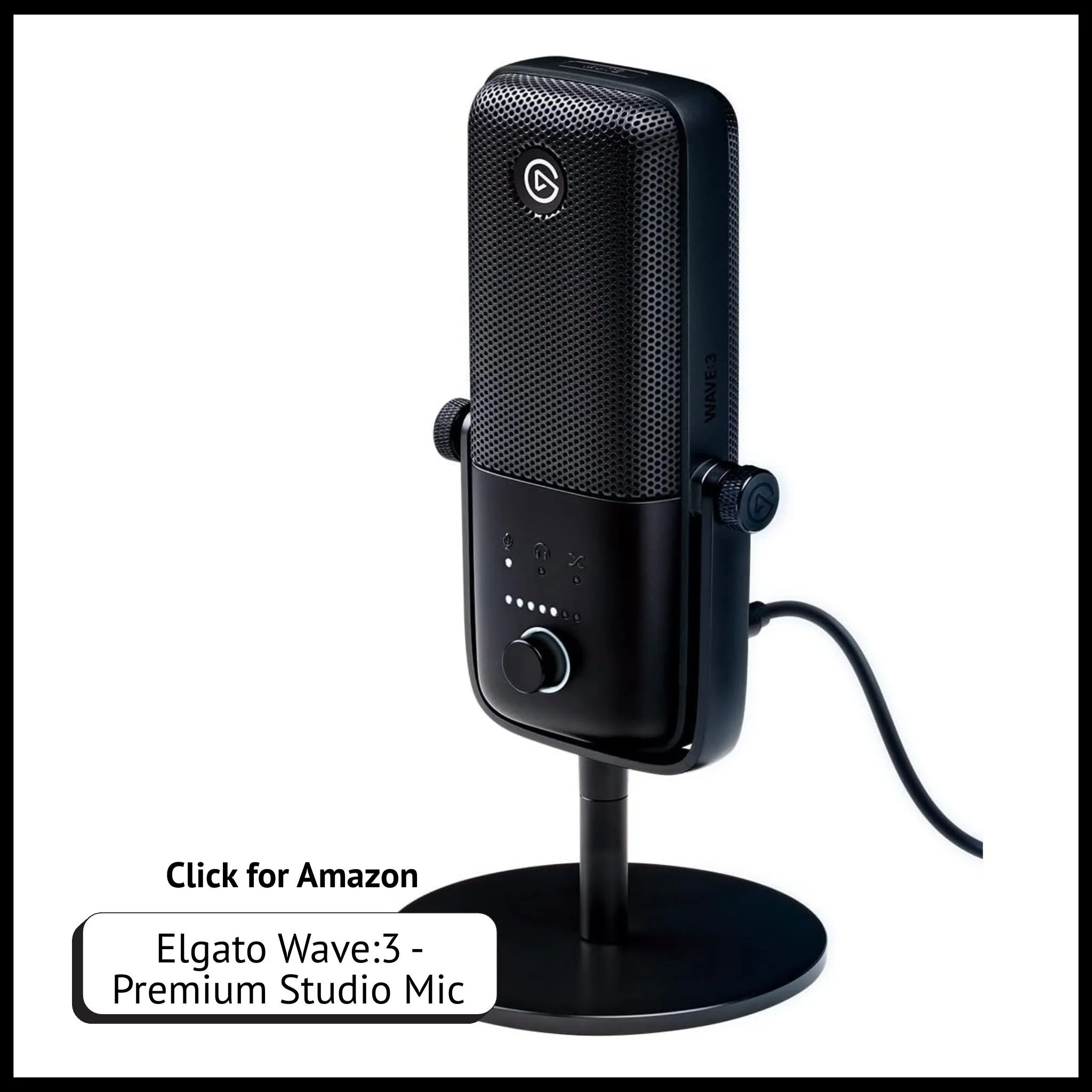 Elgato Wave:3 USB condenser microphone for streaming, gaming, and podcasting with professional-grade sound.