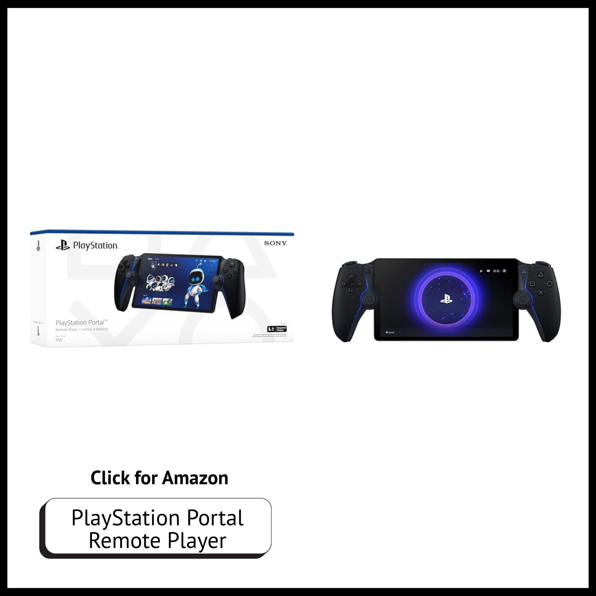 PlayStation Portal Remote Player – handheld PS5 game streaming device with adaptive triggers, haptic feedback, 8" LCD screen