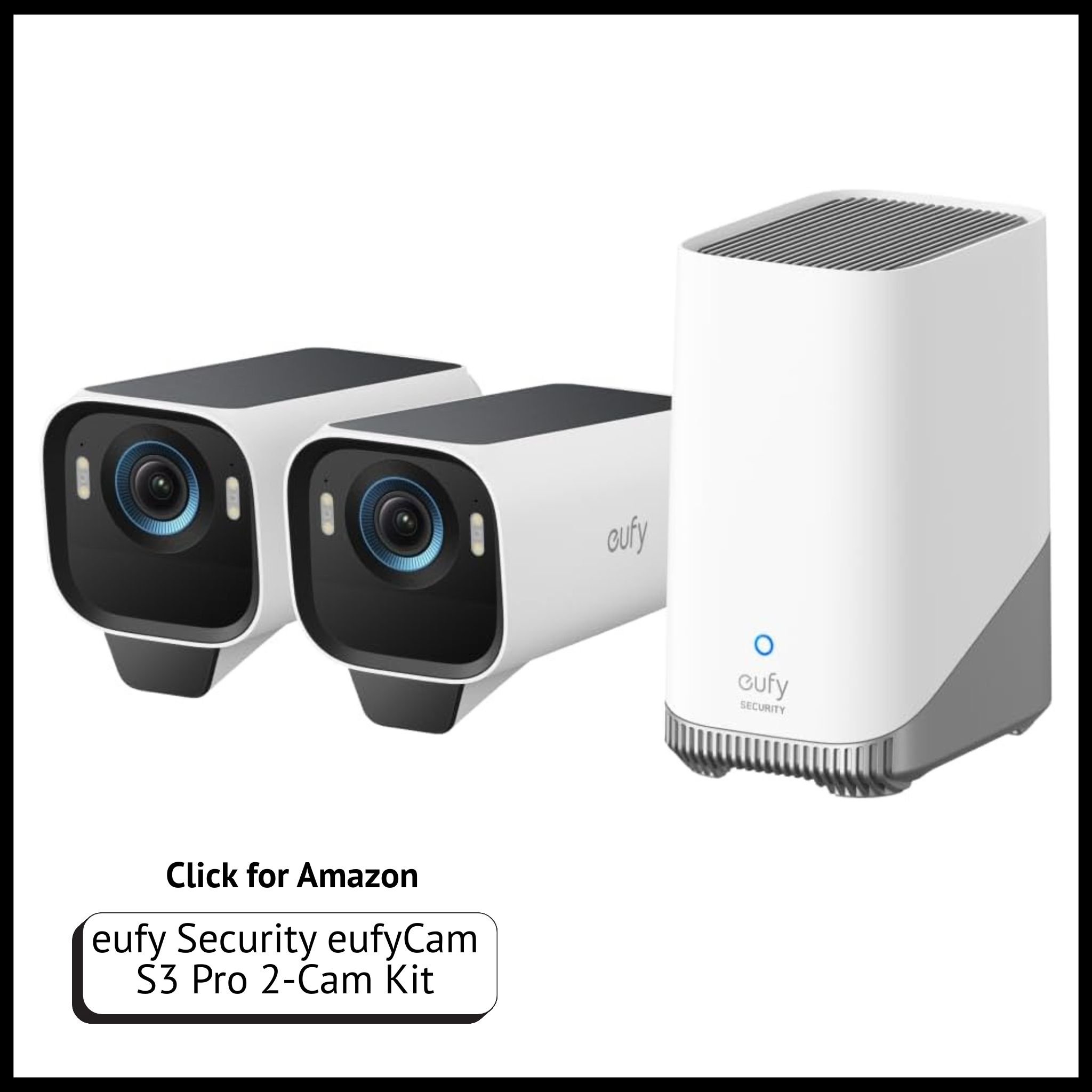 eufyCam S3 Pro 4K wireless outdoor solar cameras with MaxColor night vision, motion alerts, and smart home security support.