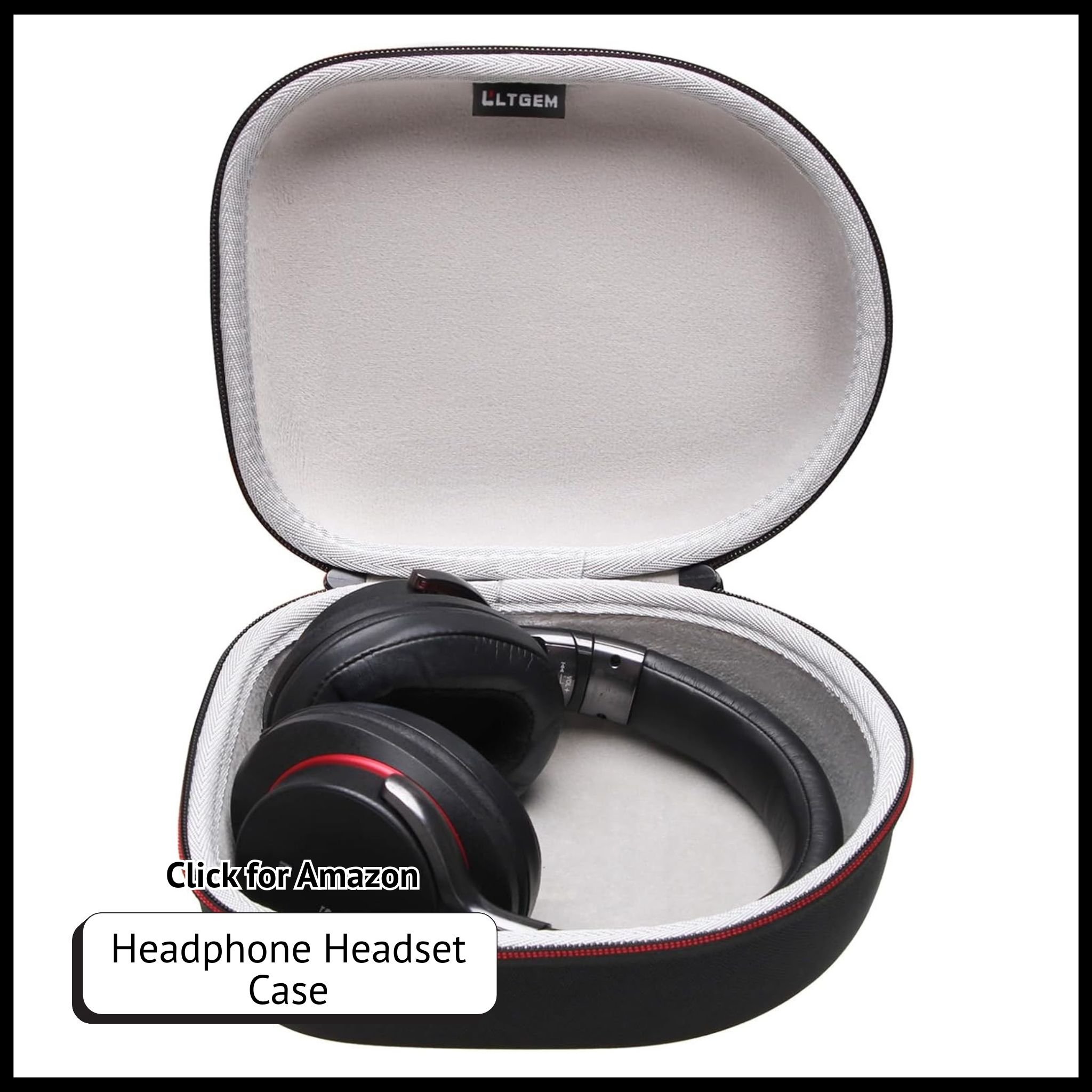 Universal hard shell headphone case fits JBL, Beats, Sony, Bose, Sennheiser; shockproof EVA with mesh pocket and strap