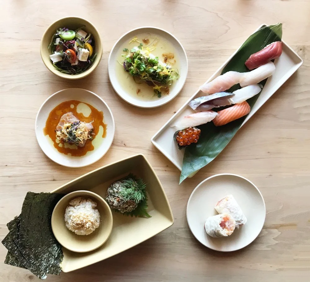 Umi by Hamasaku sushi and small plates, with nigiri, sashimi and hand-roll ingredients