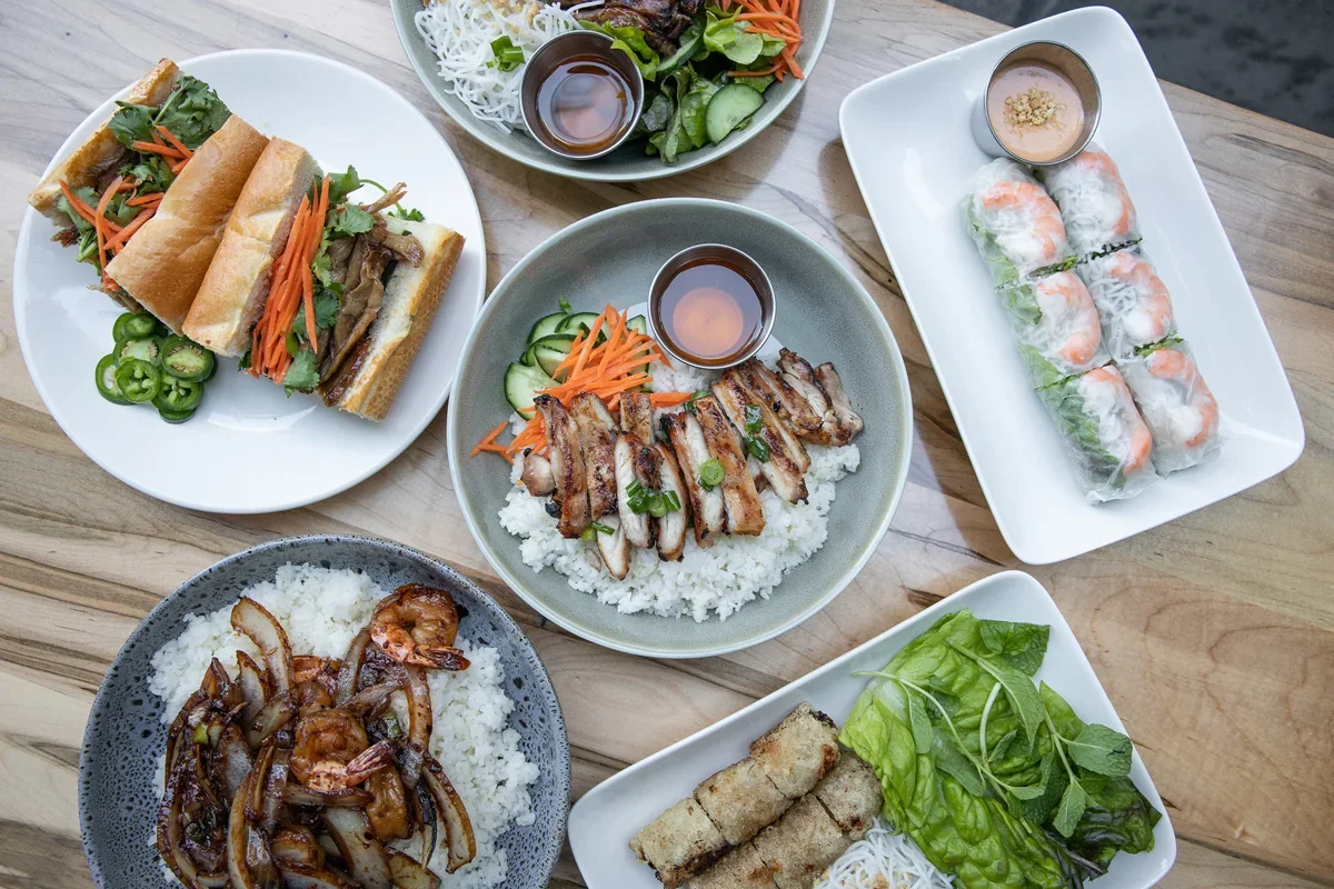Banh mi, rolls and rice dishes photographed for Phorage