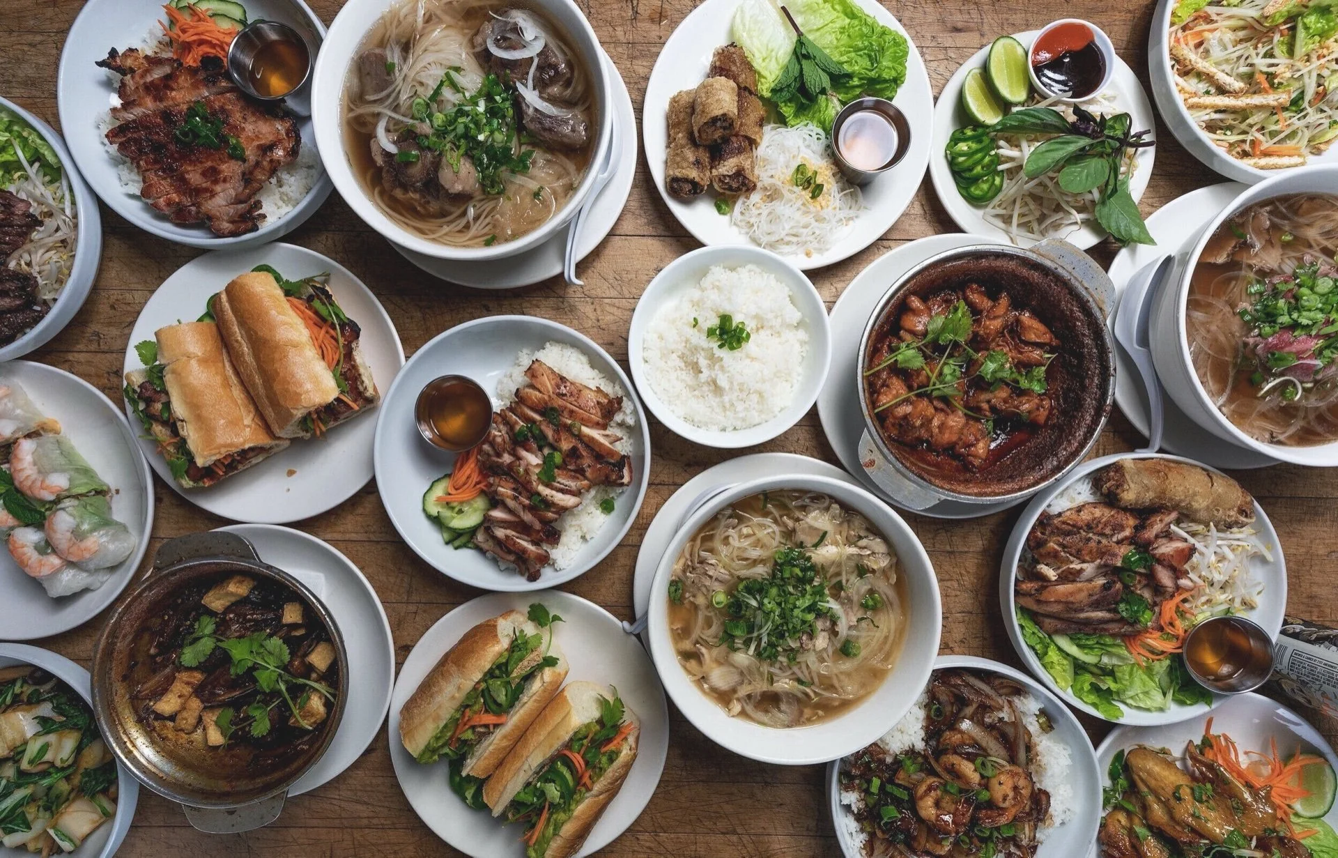 Phorage’s pho, banh mi, rice dishes and rolls, from its official website