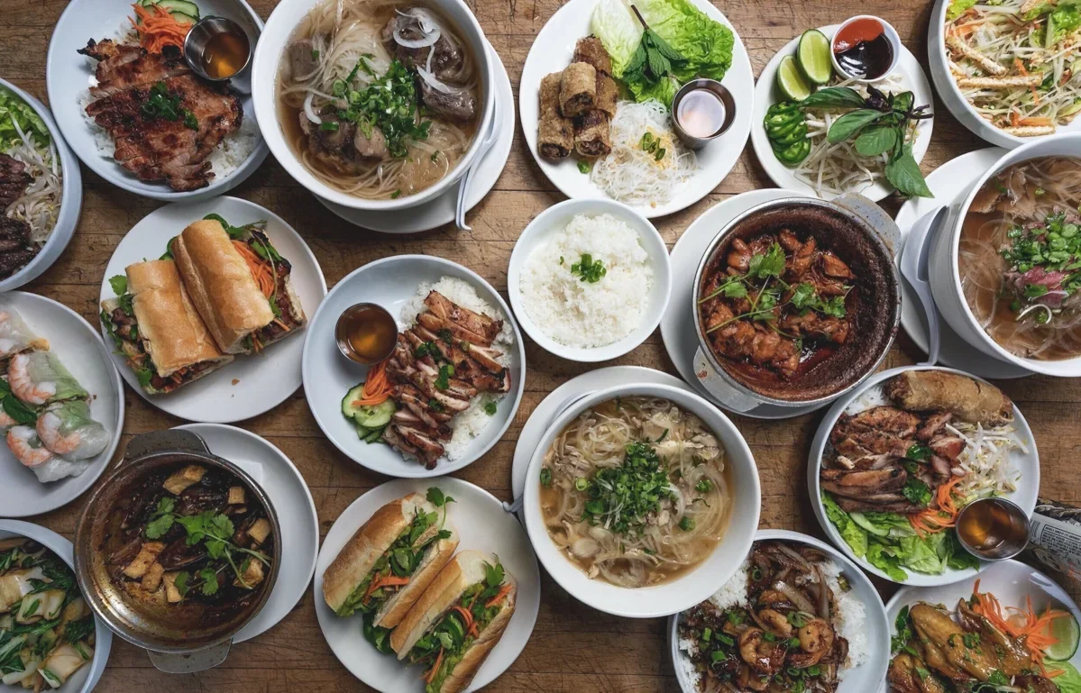 Phorage pho, banh mi, rice dishes and rolls