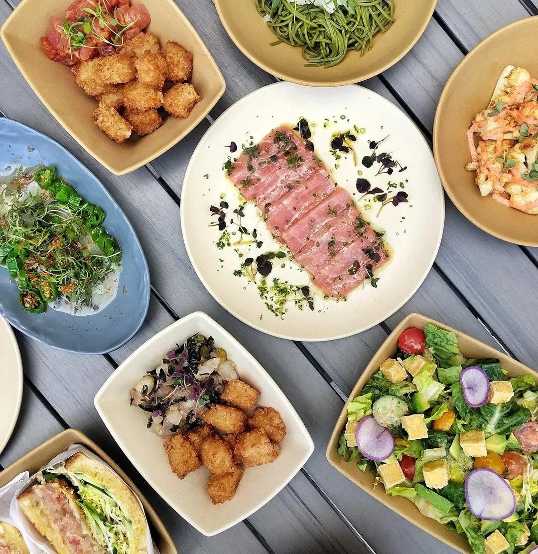 A table of Umi small plates, photographed in 2019