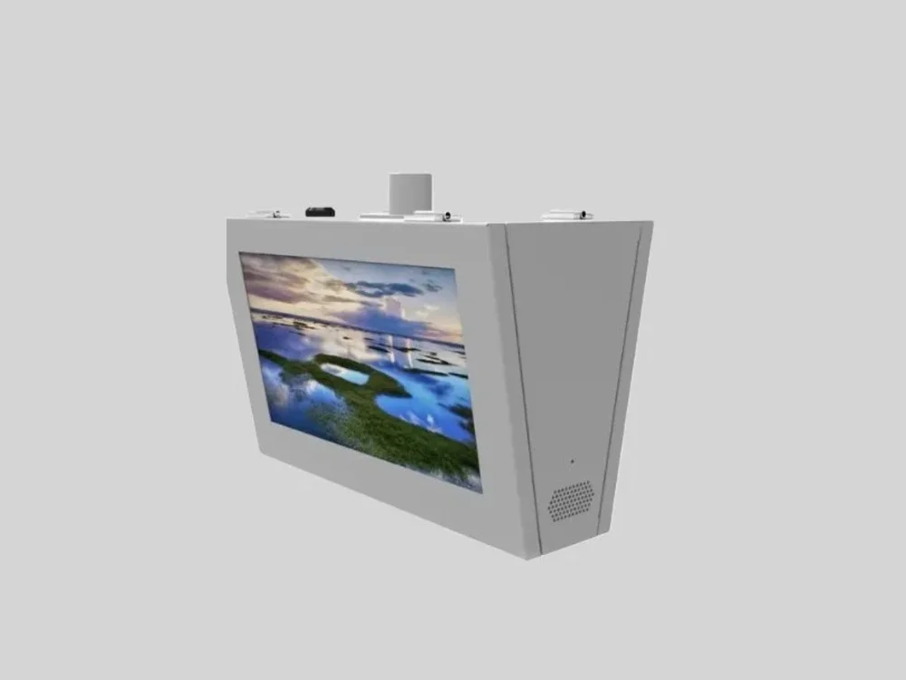 Bus stop digital signage unit in a vandal-proof aluminium case