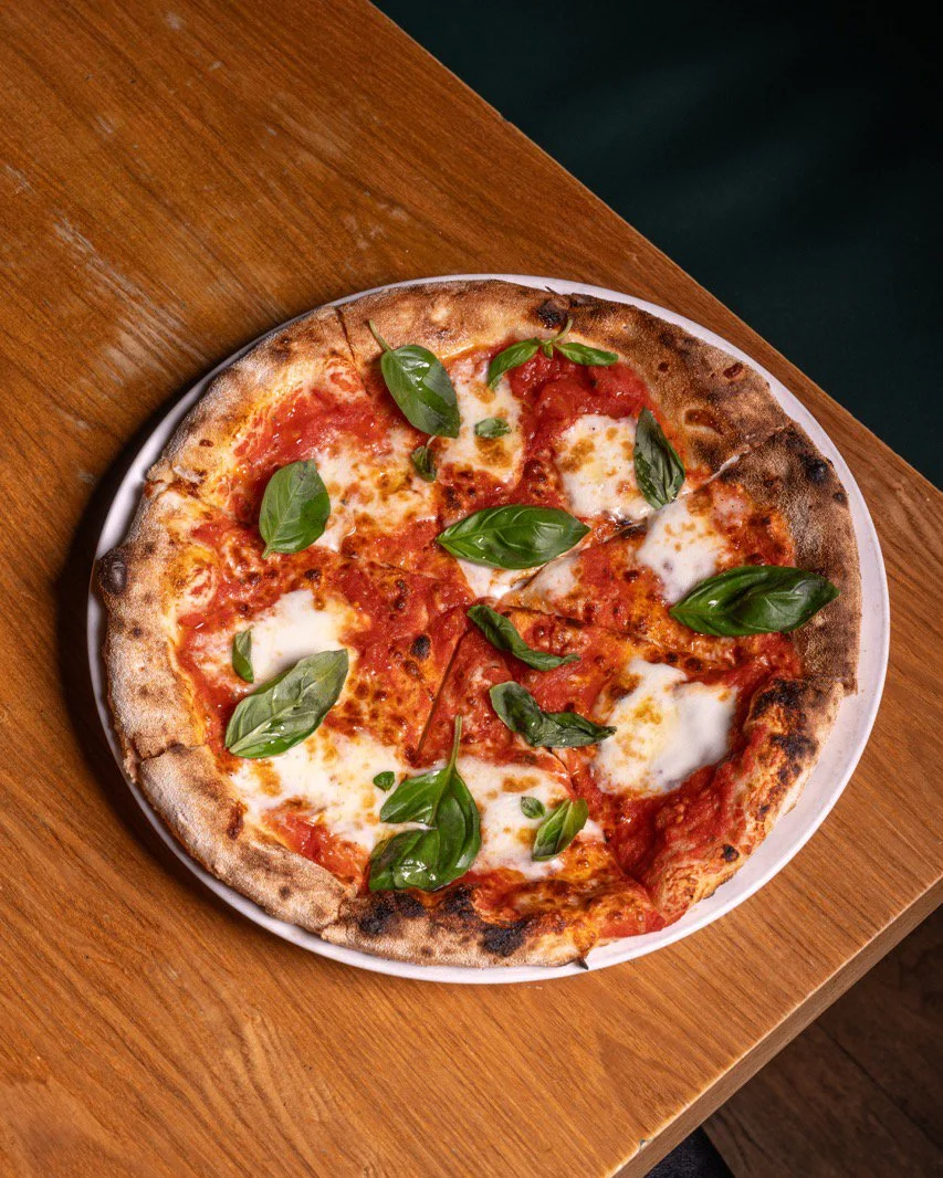 Da Vinci margherita pizza on the table
