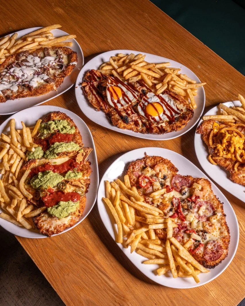 Da Vinci schnitzel menu spread across the table