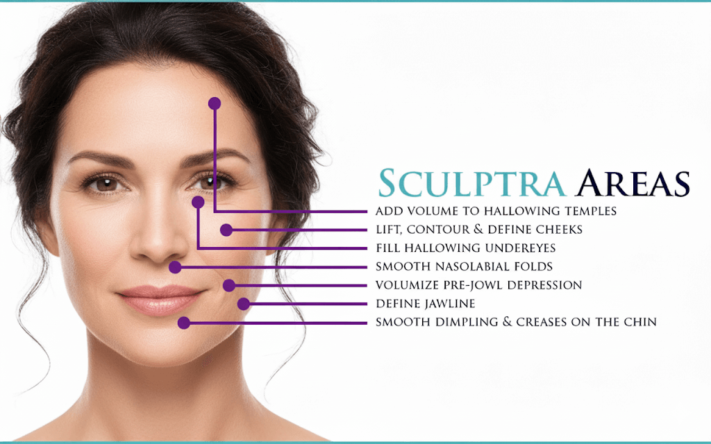 Sculptra Treatment Areas - Luminous Aesthetics & Wellness