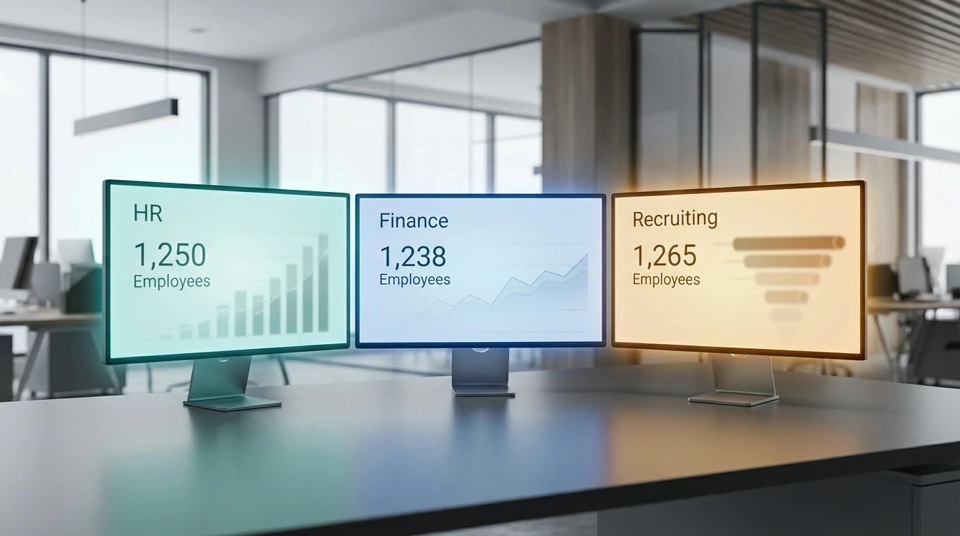 A CFO examinging budgets on a large monitor