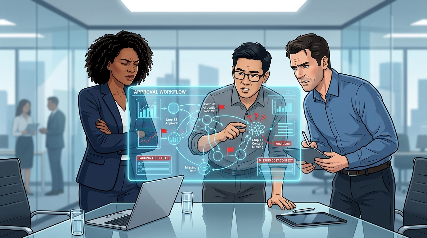 FP&A team comparing a cluttered multi-tab spreadsheet with a clean headcount planning dashboard showing fully loaded costs and variance indicators.