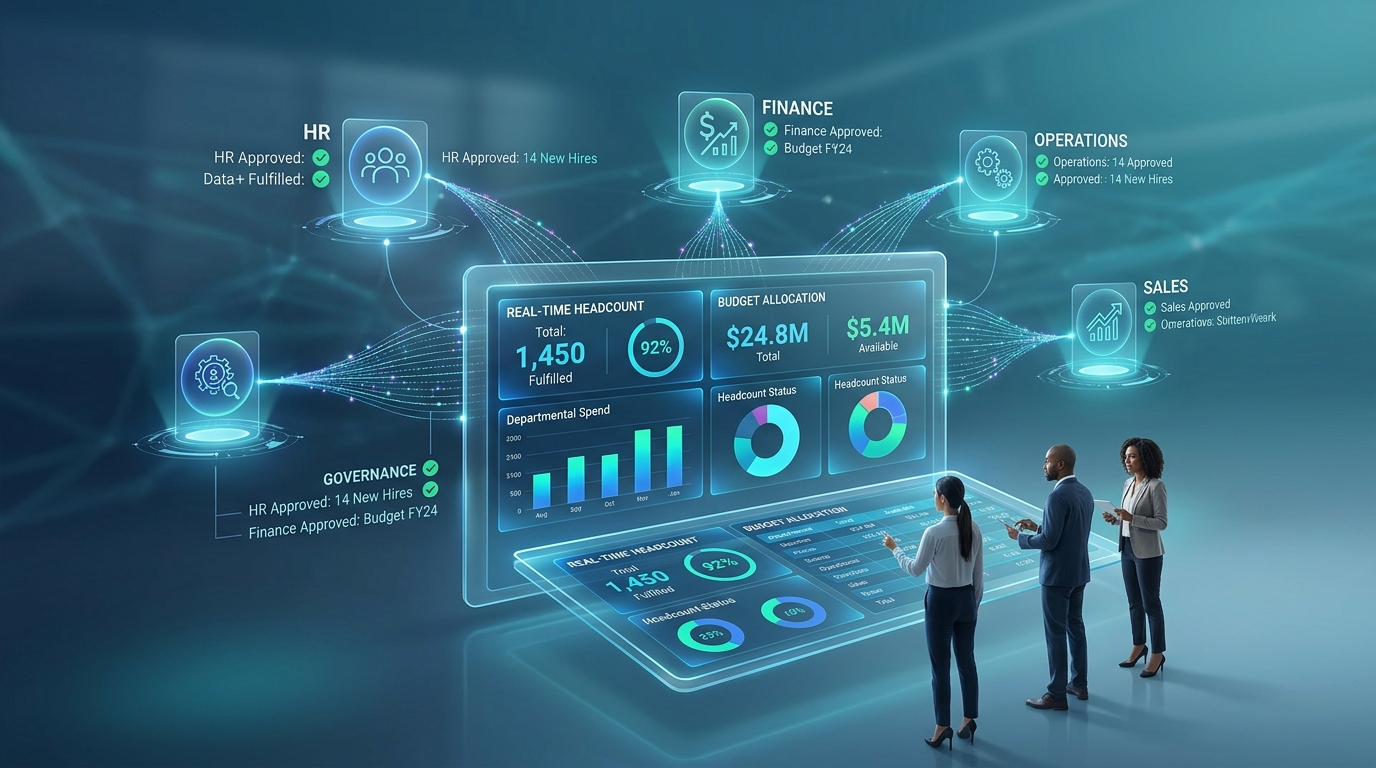 Visual showing three trends converging on the CFO as headcount budget owner