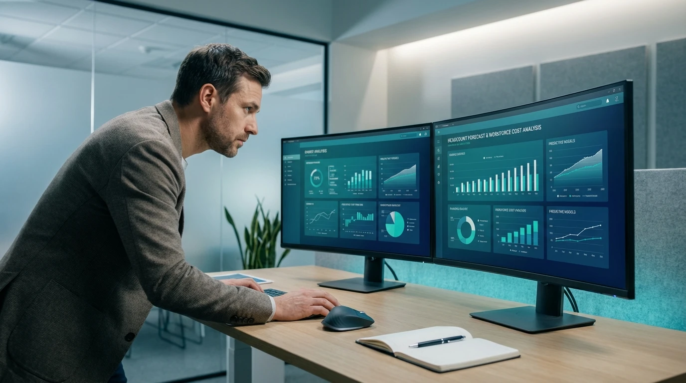 FP&A team comparing a cluttered multi-tab spreadsheet with a clean headcount planning