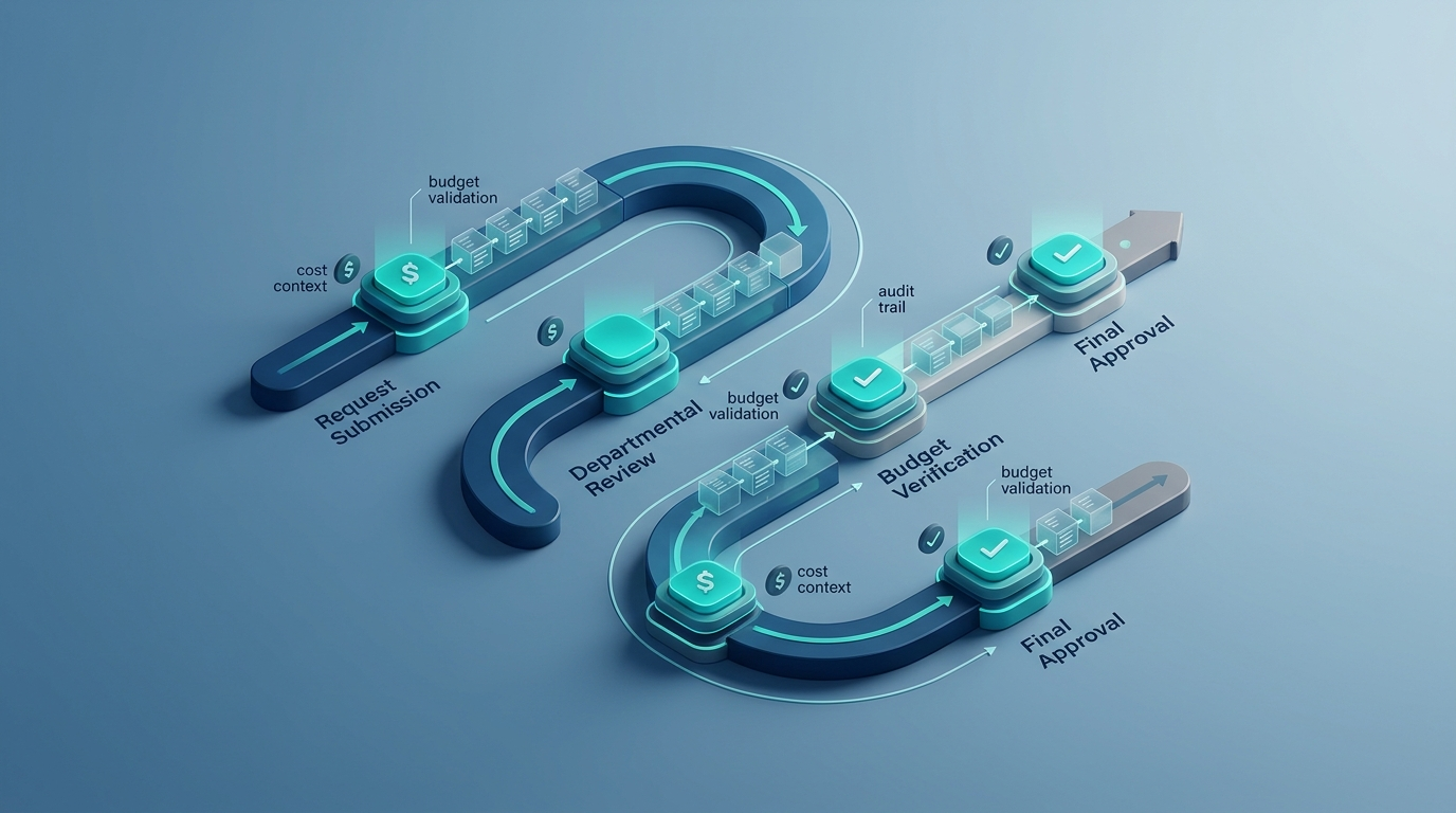An office table in a meeting room with a tv mounted on the wall