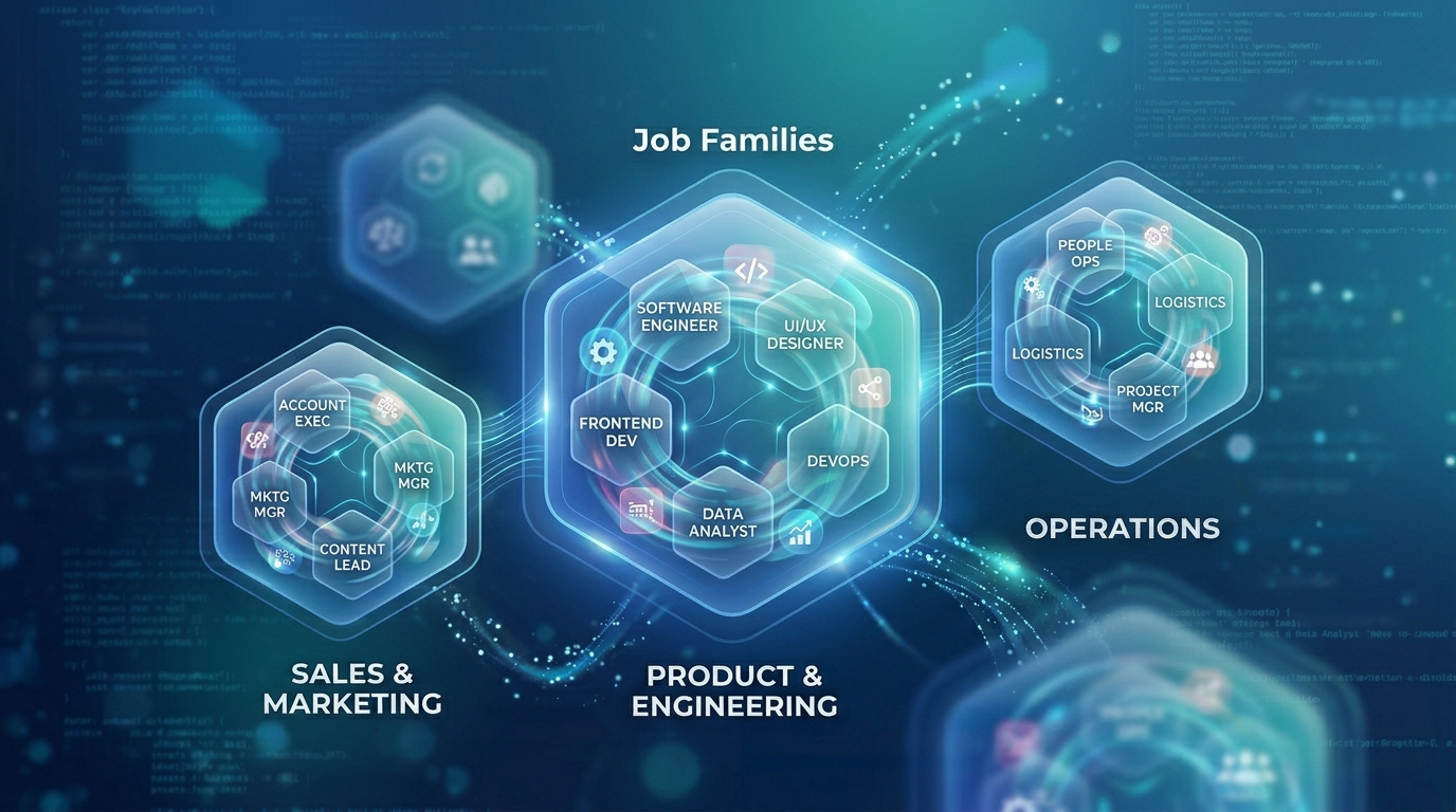 An office table in a meeting room with a tv mounted on the wall