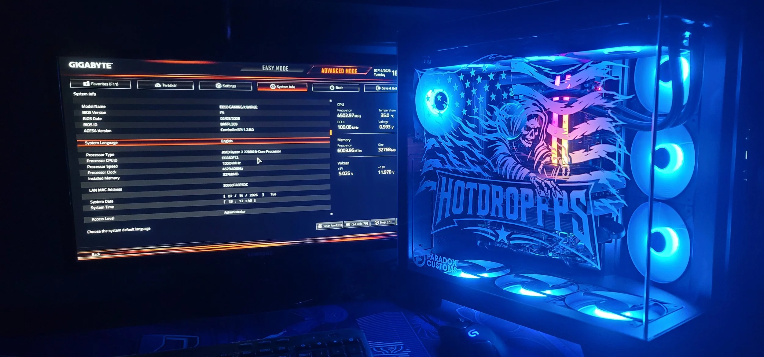 Most recent HotDropFPS PC Drop winner setup