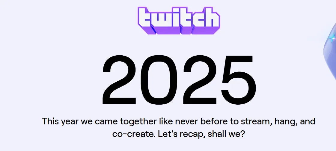 Opening screen of the Twitch 2025 Recap experience