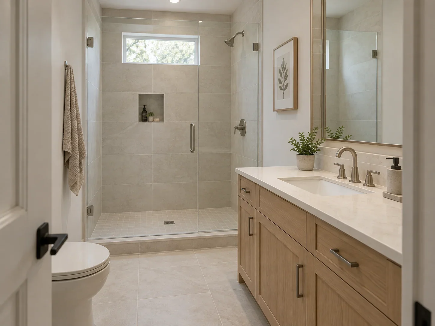 Illustrative bathroom design concept: walk in shower.