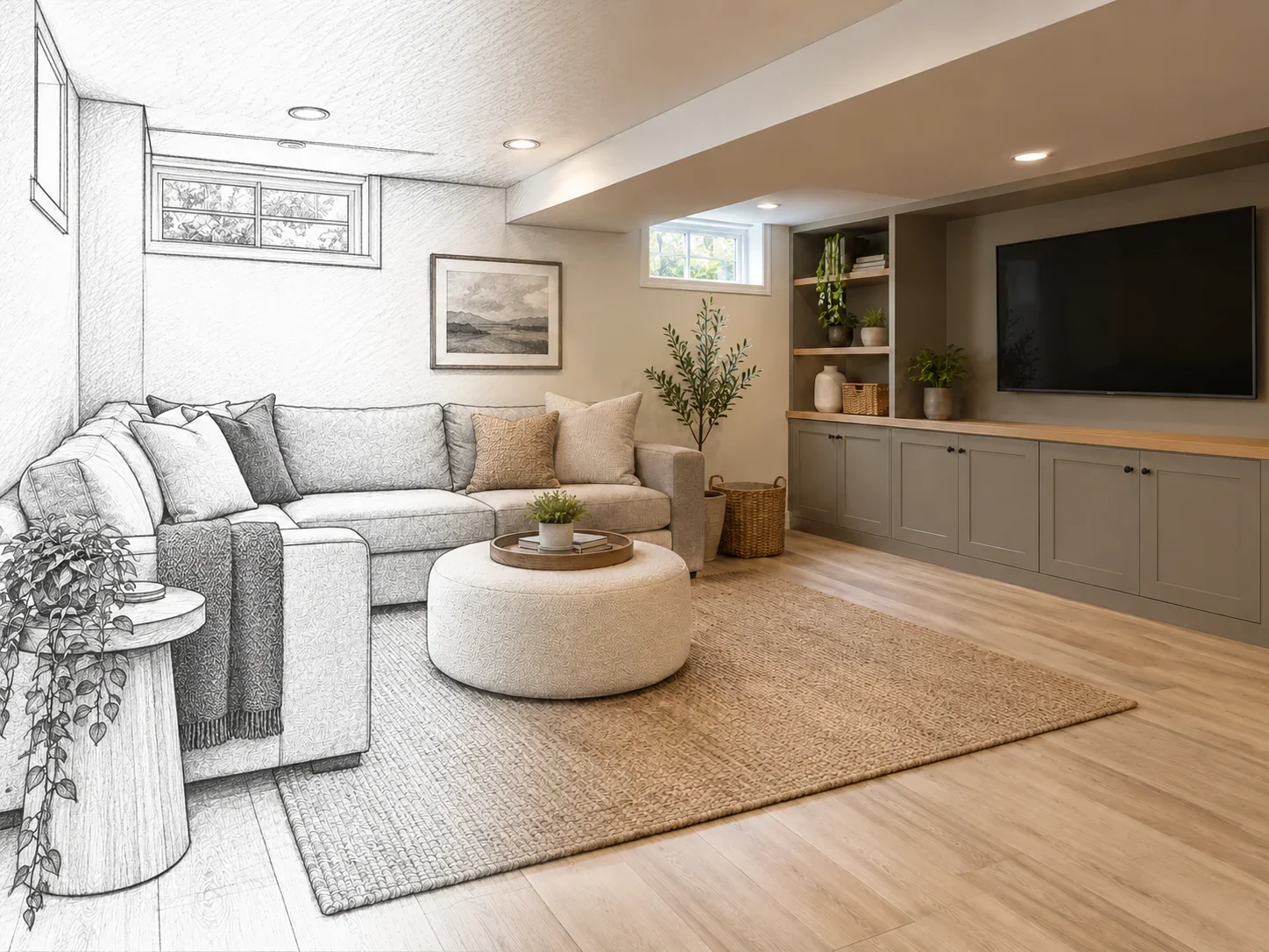 Illustrative basement design concept: design.