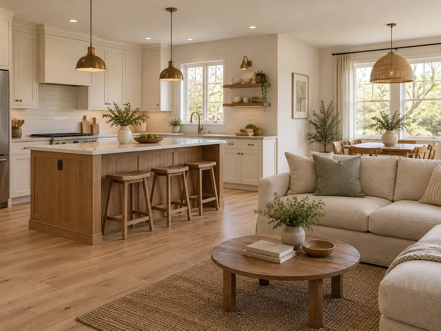 Illustrative interior renovation design concept: finished room.