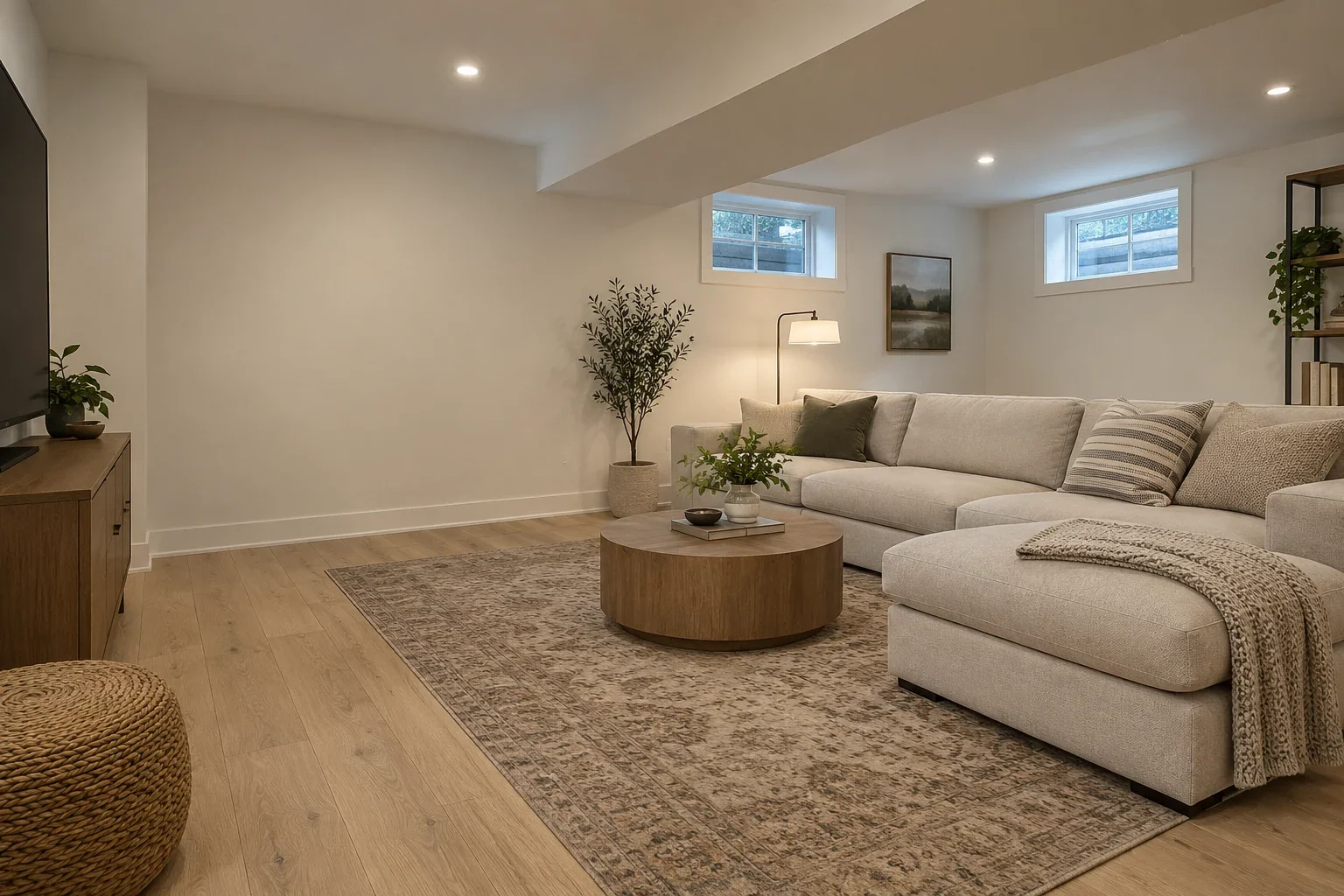 Illustrative basement design concept: background.