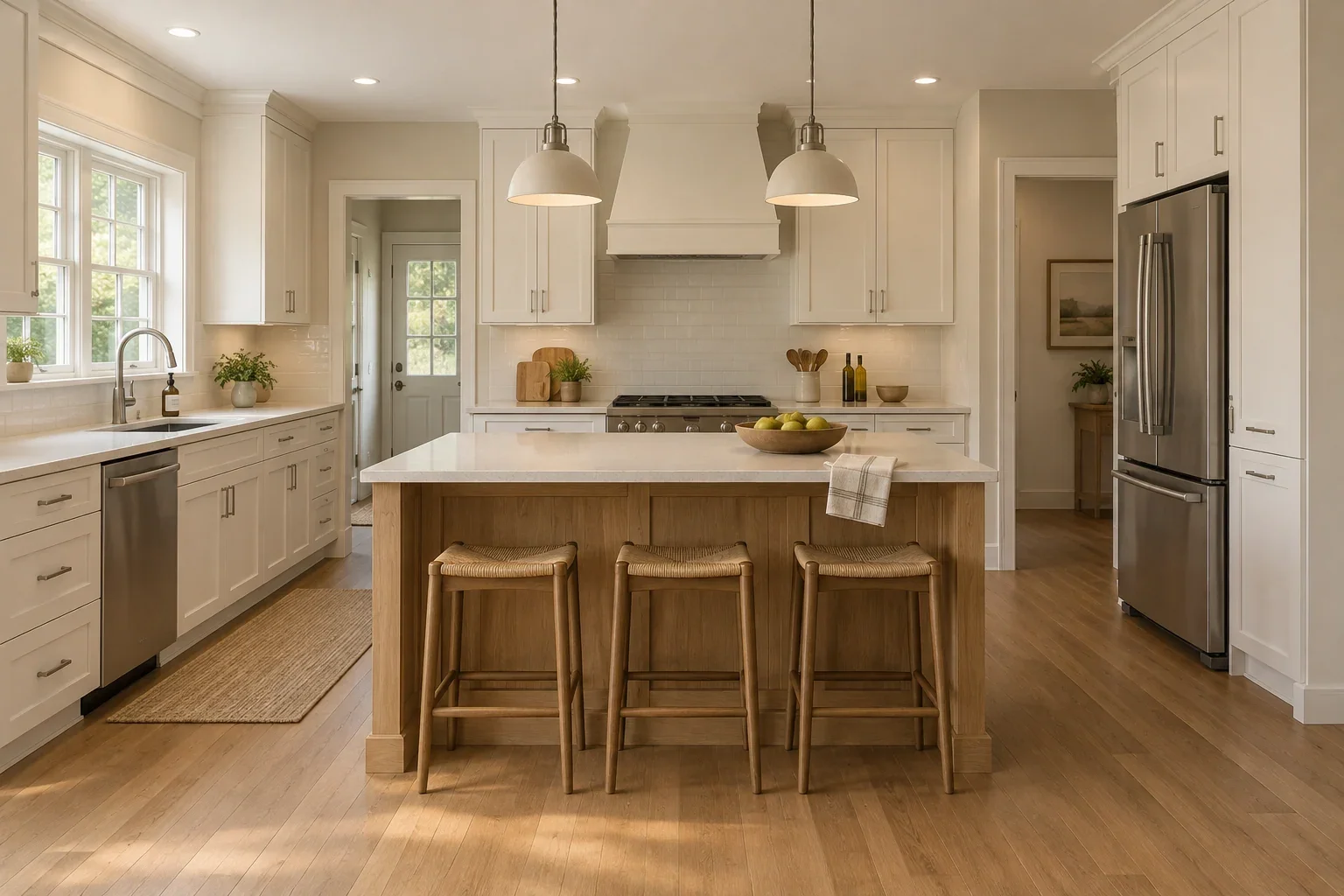 Illustrative kitchen design concept: warm white.
