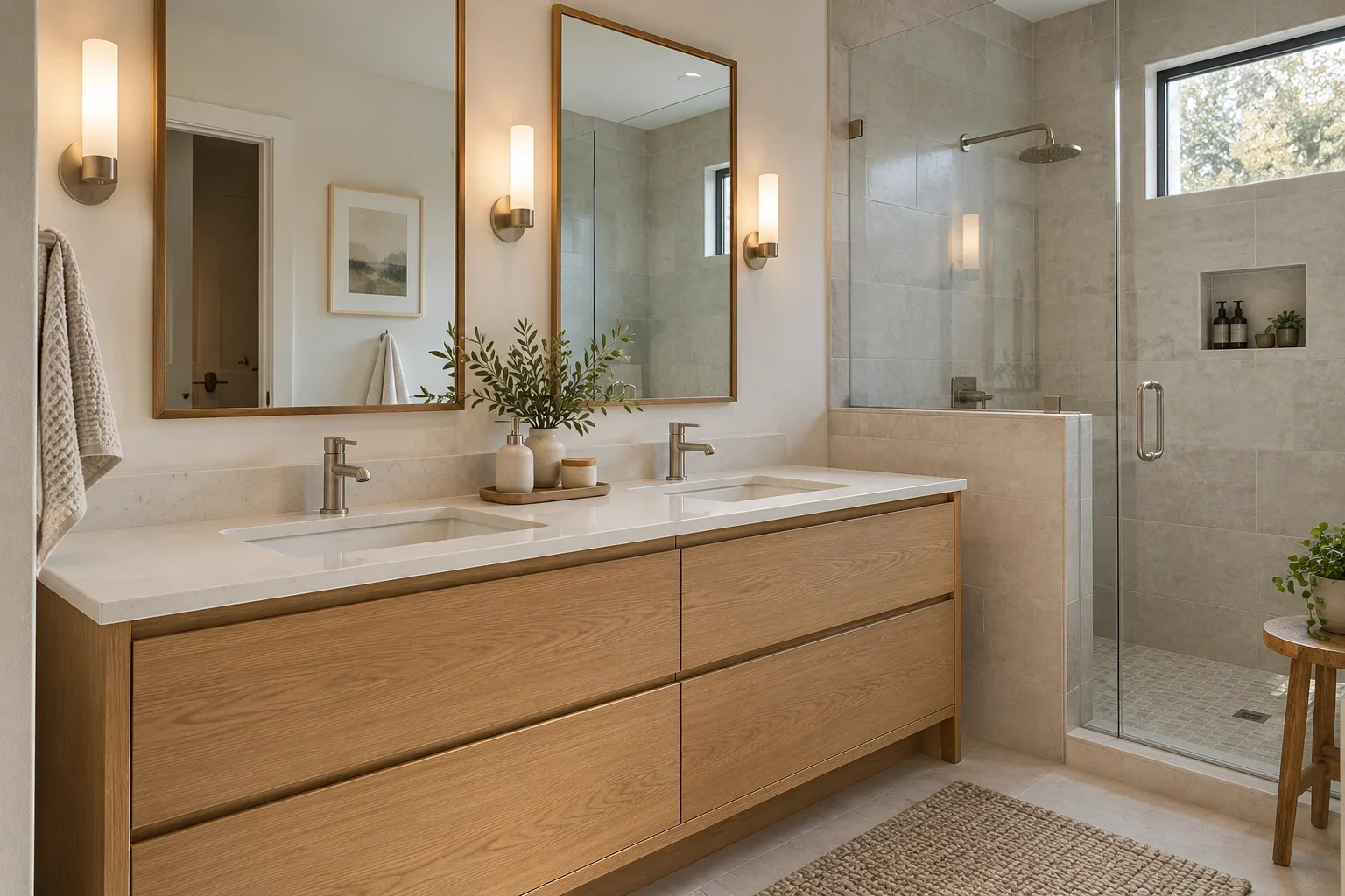 Illustrative bathroom design concept: vanity detail.