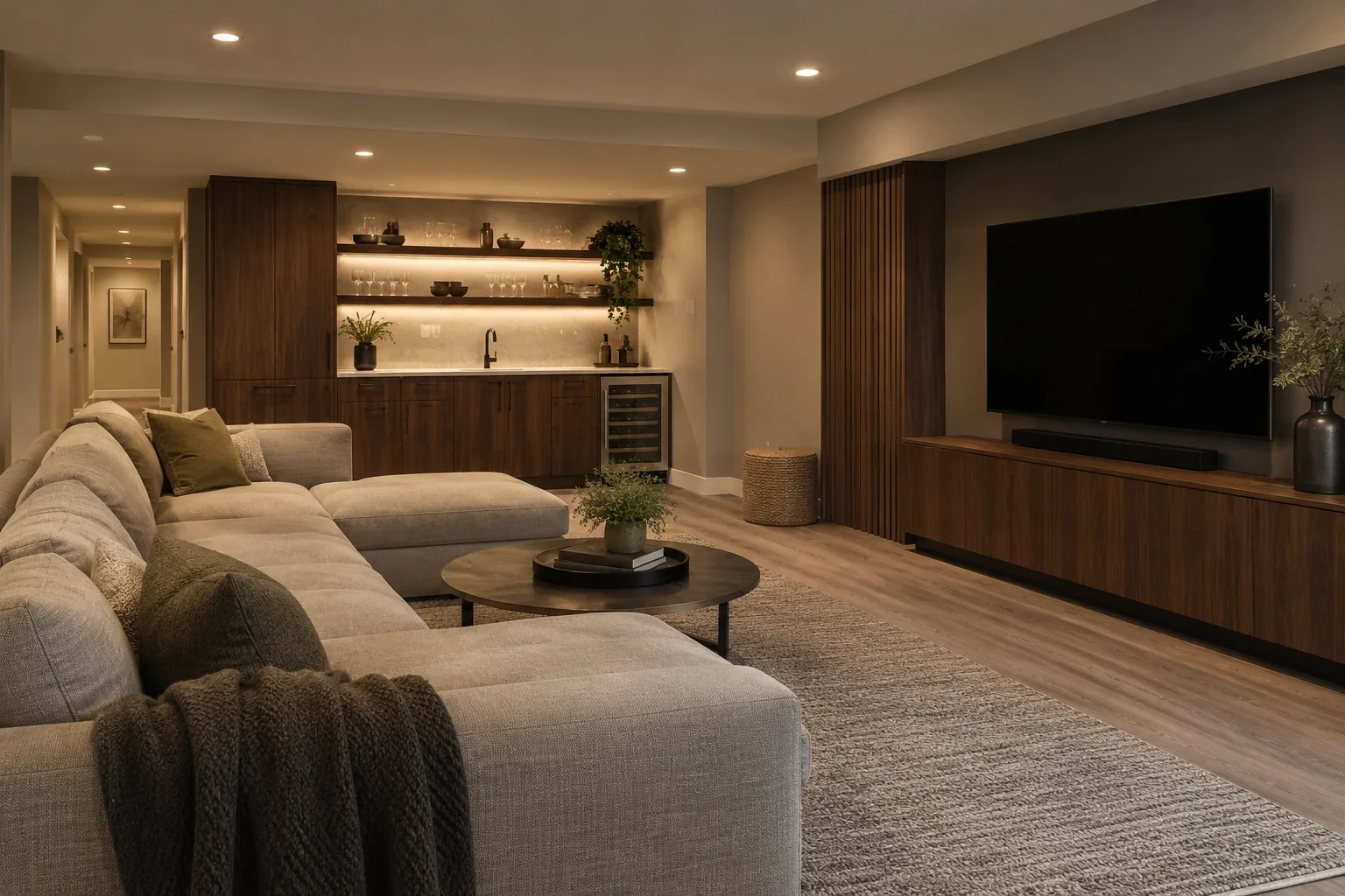 Illustrative basement design concept: theatre bar.