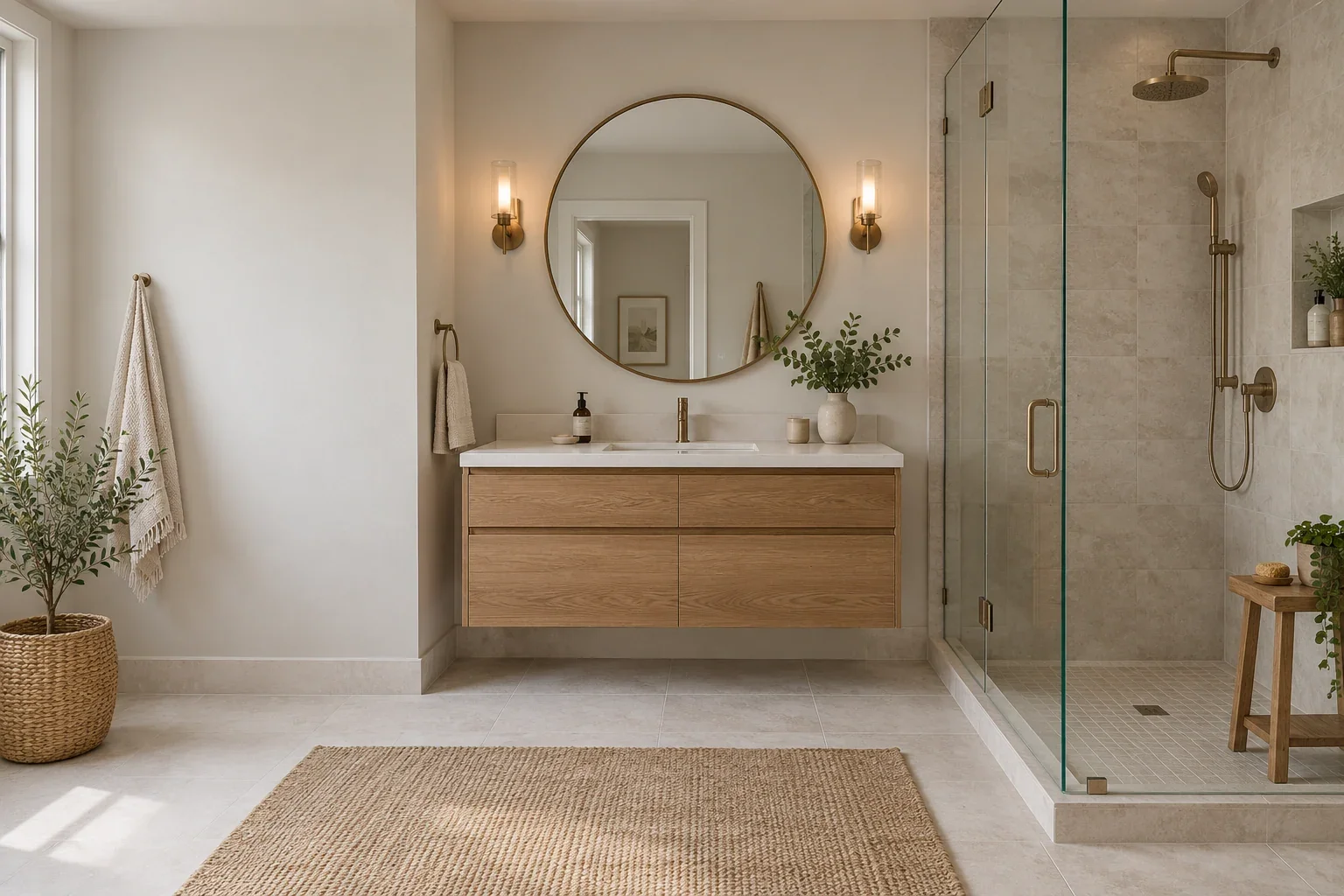 Illustrative bathroom design concept: background.