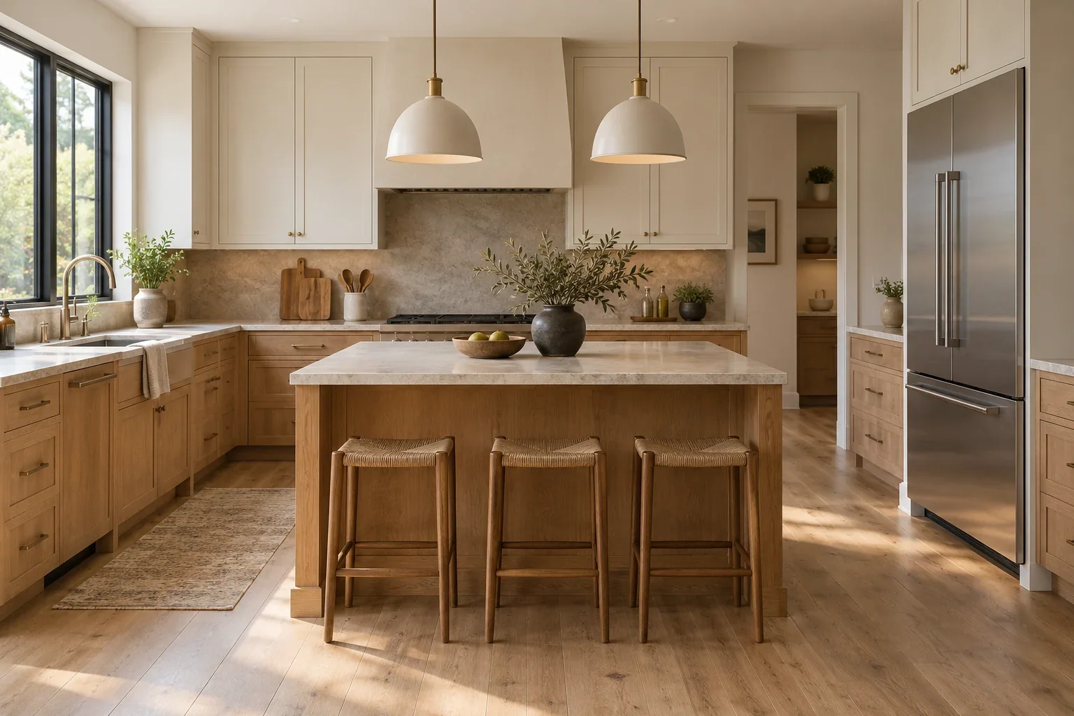 Illustrative kitchen design concept: wood tones.