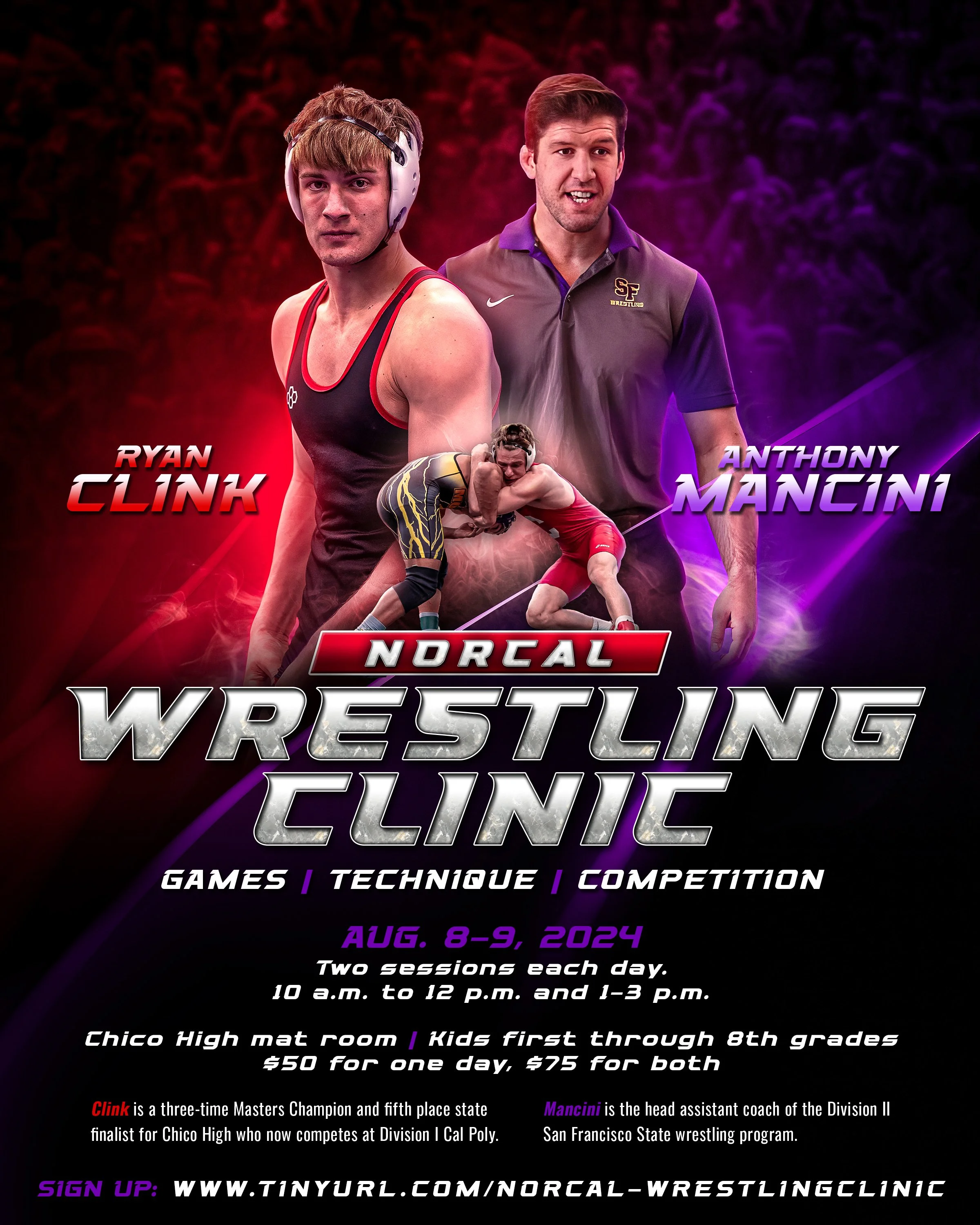 NorCal wrestling clinic graphic